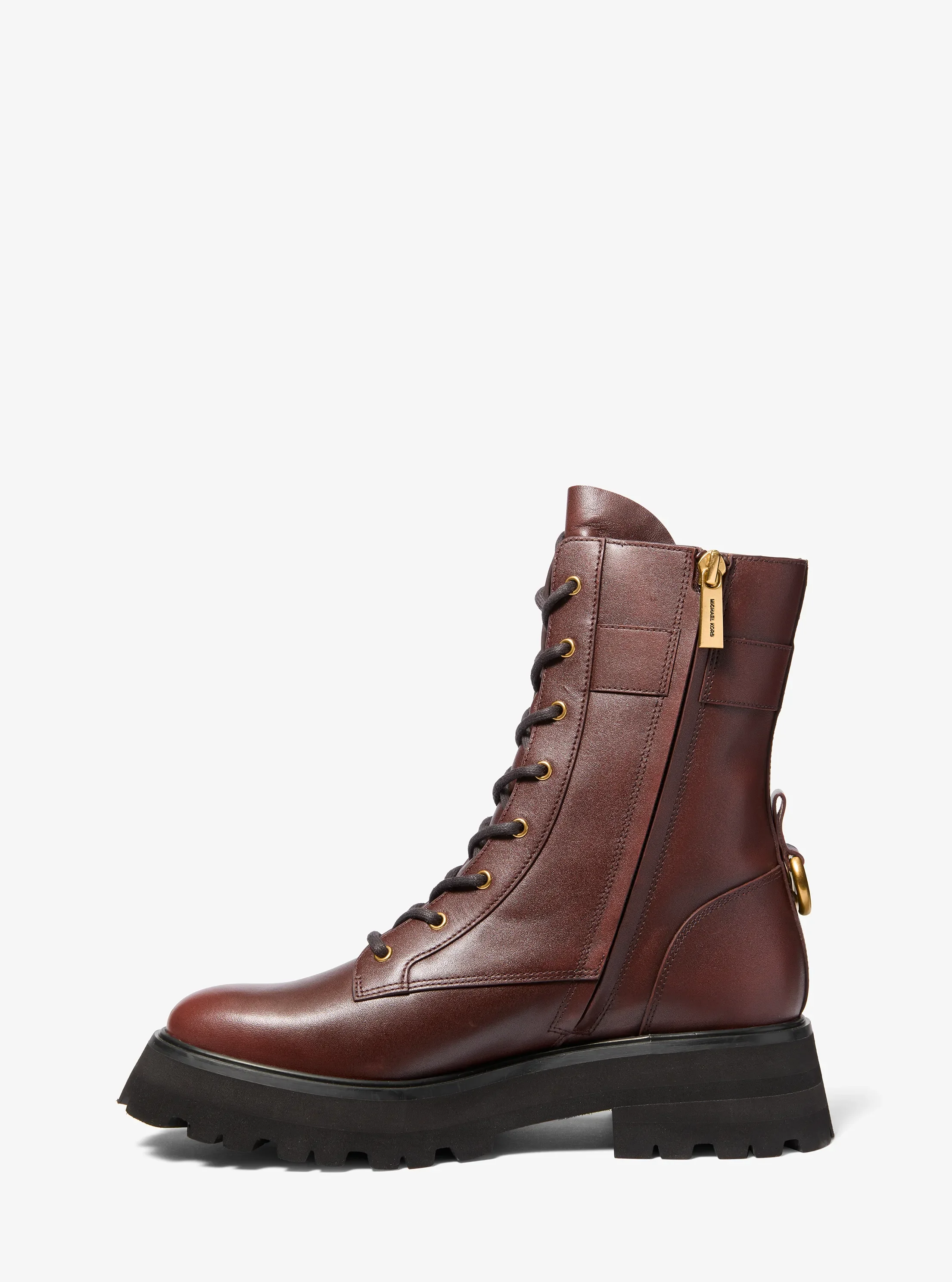 Женские ботинки Michael Kors Caleb Burnished Leather Combat Boot — фото 3