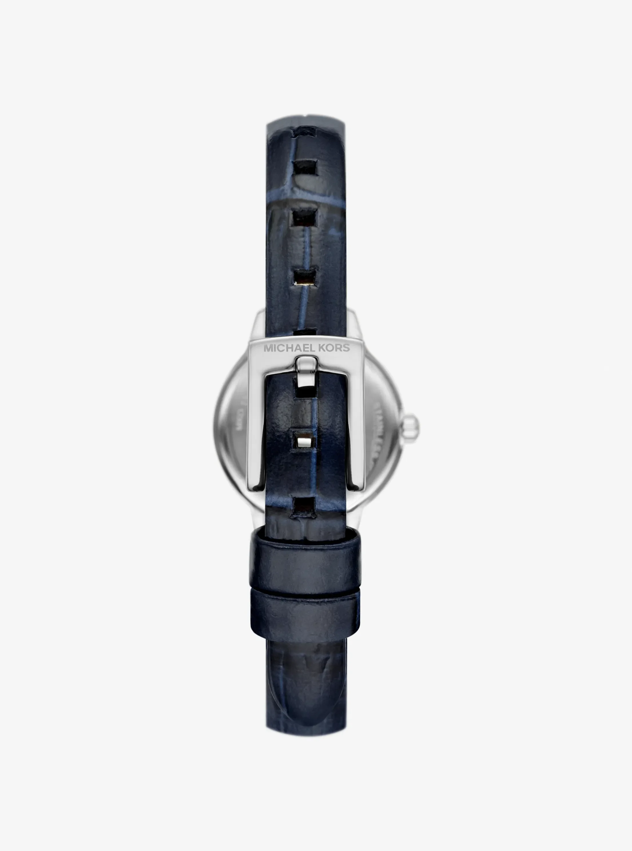 Часы Michael Kors Micro Melissa Pavé Silver-Tone and Crocodile Embossed Leather Watch, цвет: Серебряный — фото 3