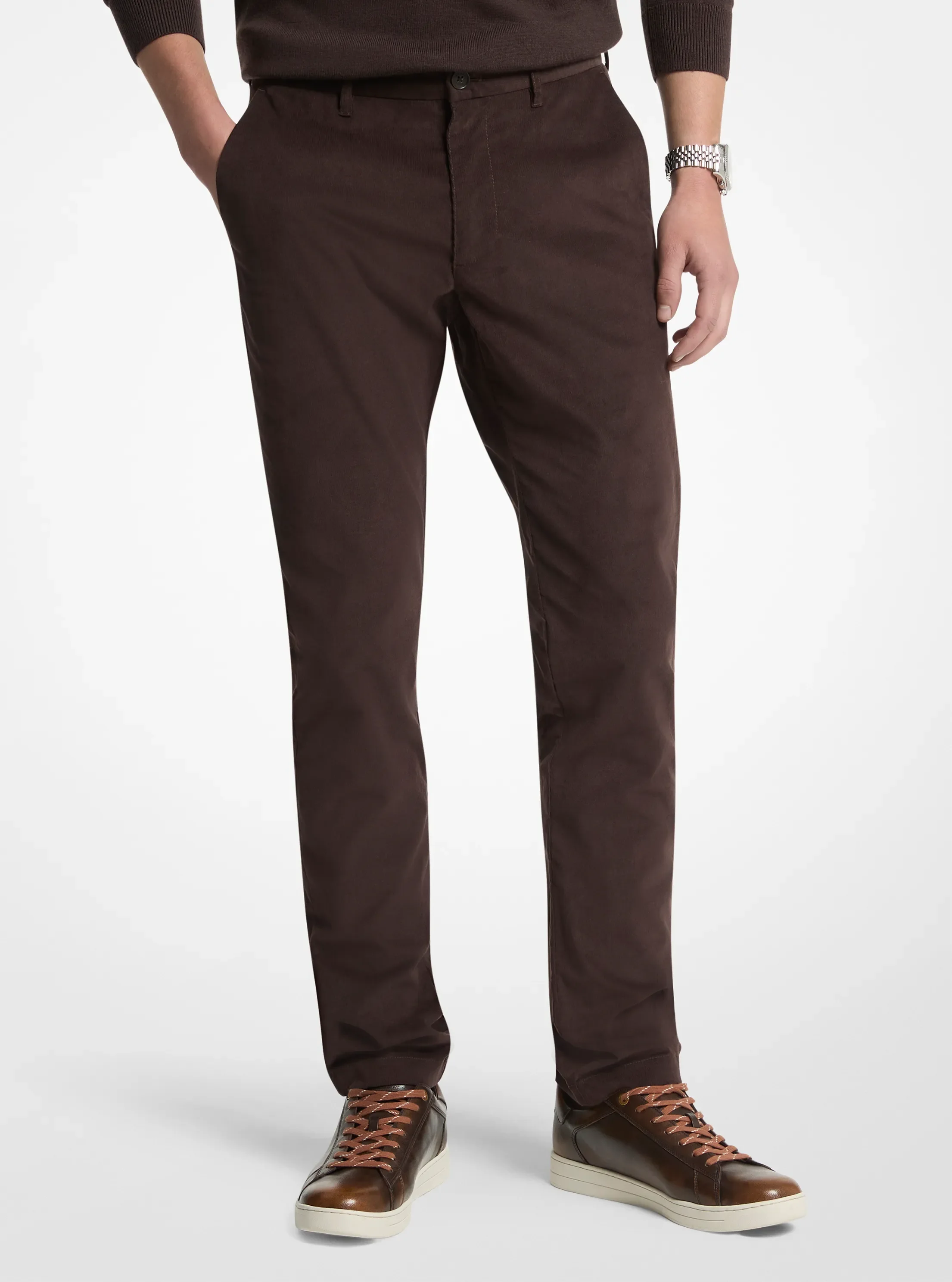Мужские брюки Michael Kors Slim-Fit Cotton Blend Corduroy Pants
