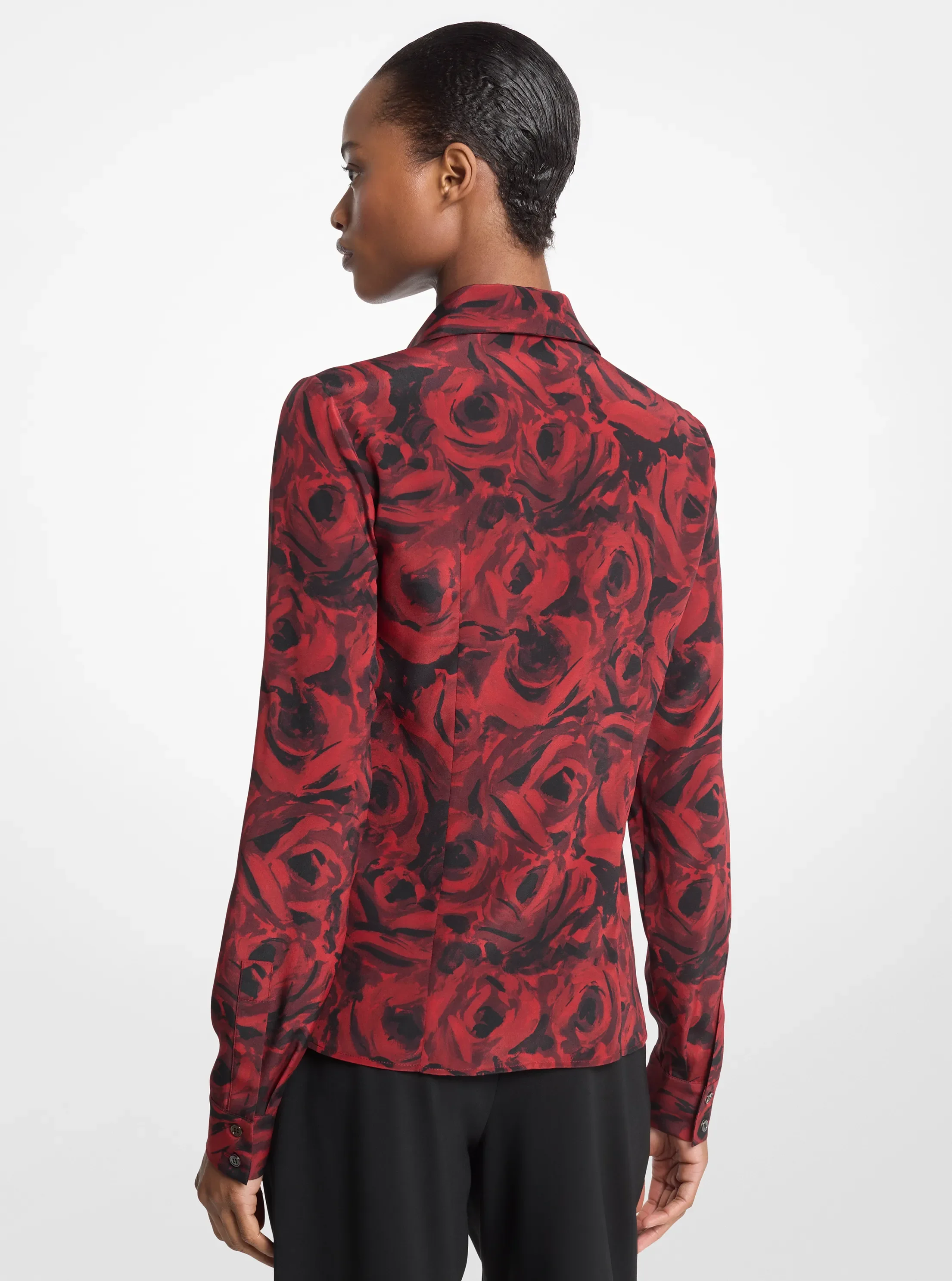 Michael Kors Hansen Floral Print Silk Crepe De Chine Blouse — фото 2