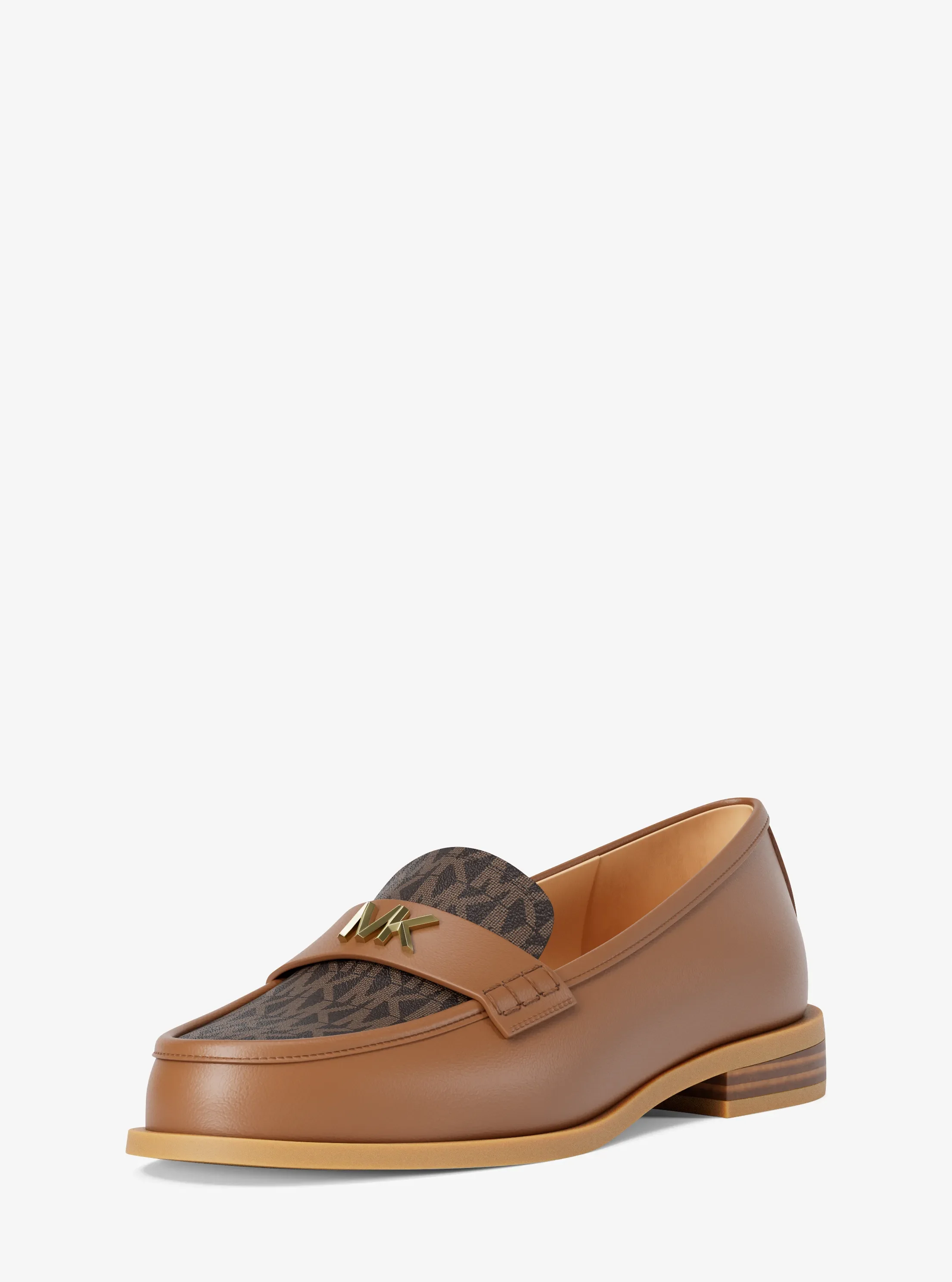 Женские туфли Michael Kors Lex Leather and Signature Logo Loafer, цвет: Коричневый — фото 7