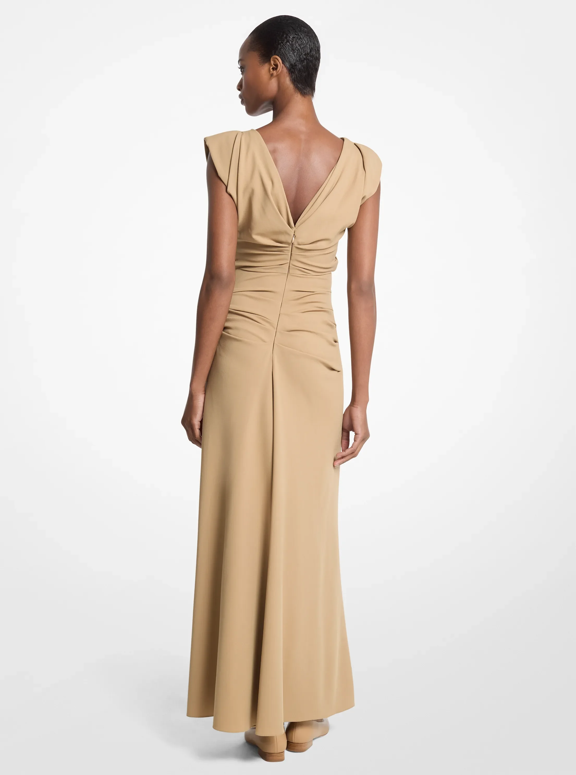 Michael Kors Stretch Wool Crepe Draped Column Gown — фото 2