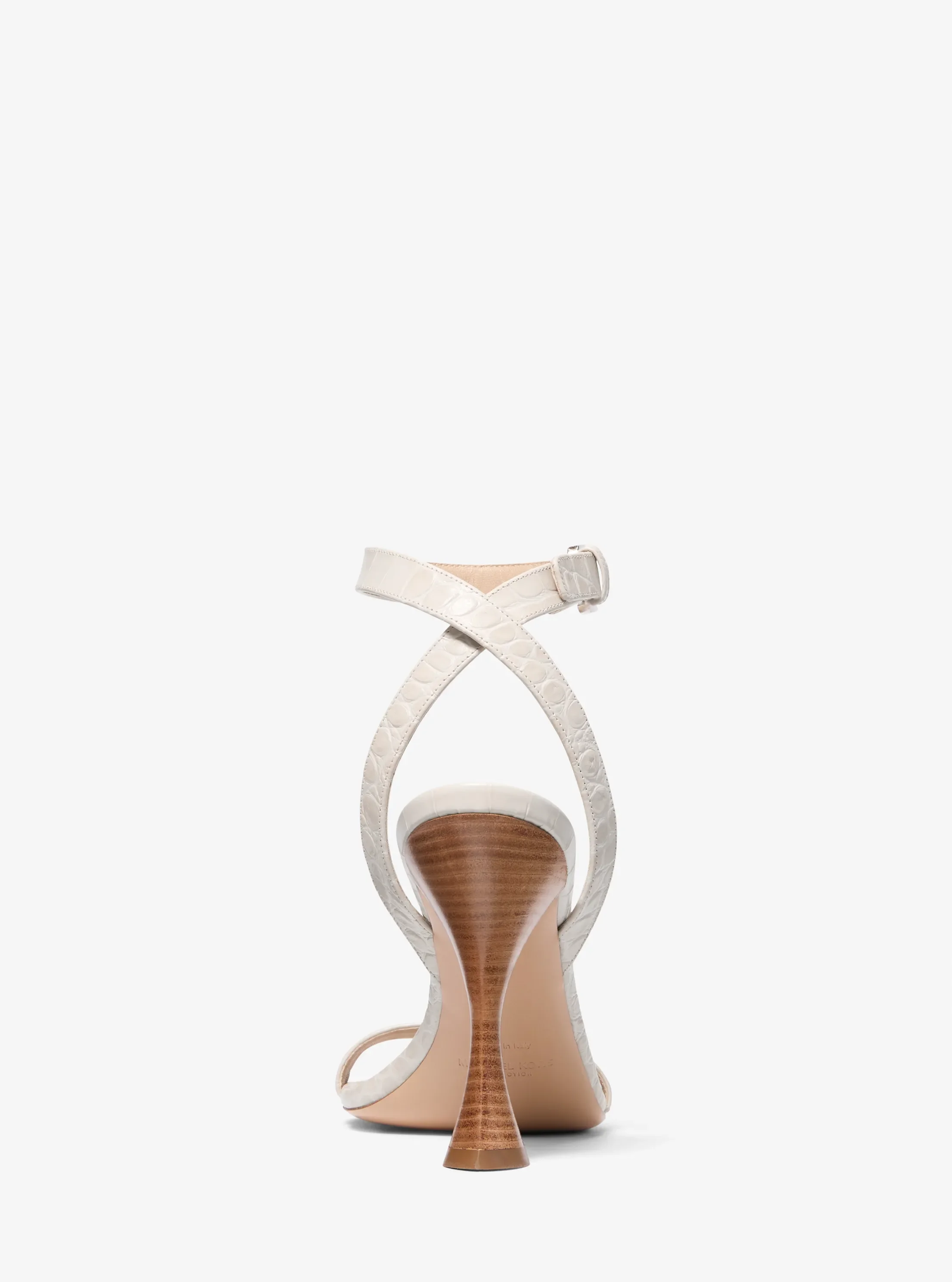 Сандалии Michael Kors Bianca Crocodile Embossed Leather Sandal, цвет: Устричный — фото 3