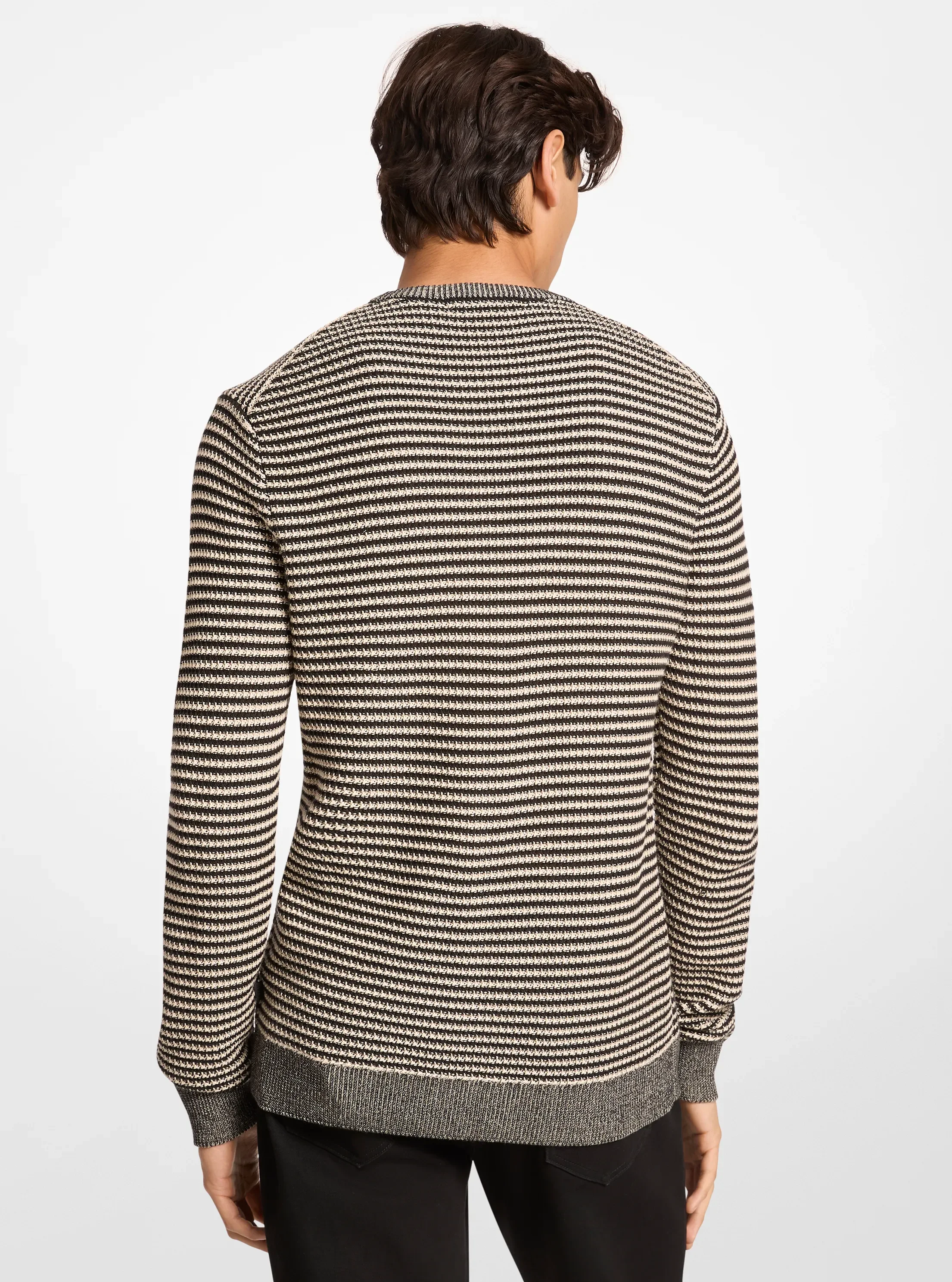 Свитер Michael Kors Striped Knit, цвет: Чёрный — фото 2