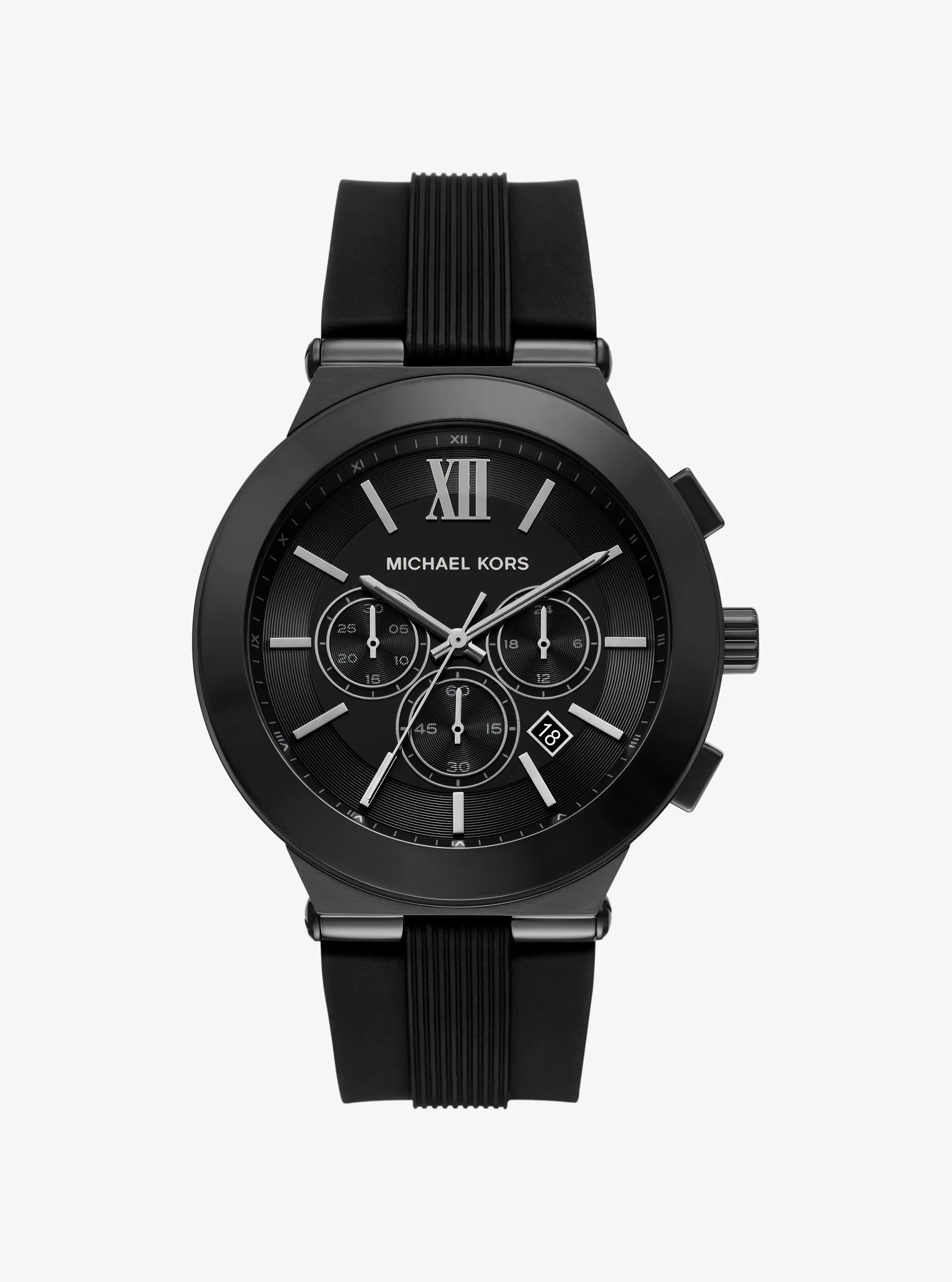 Женские часы Michael Kors Oversized Billie Black-Tone and Silicone Watch