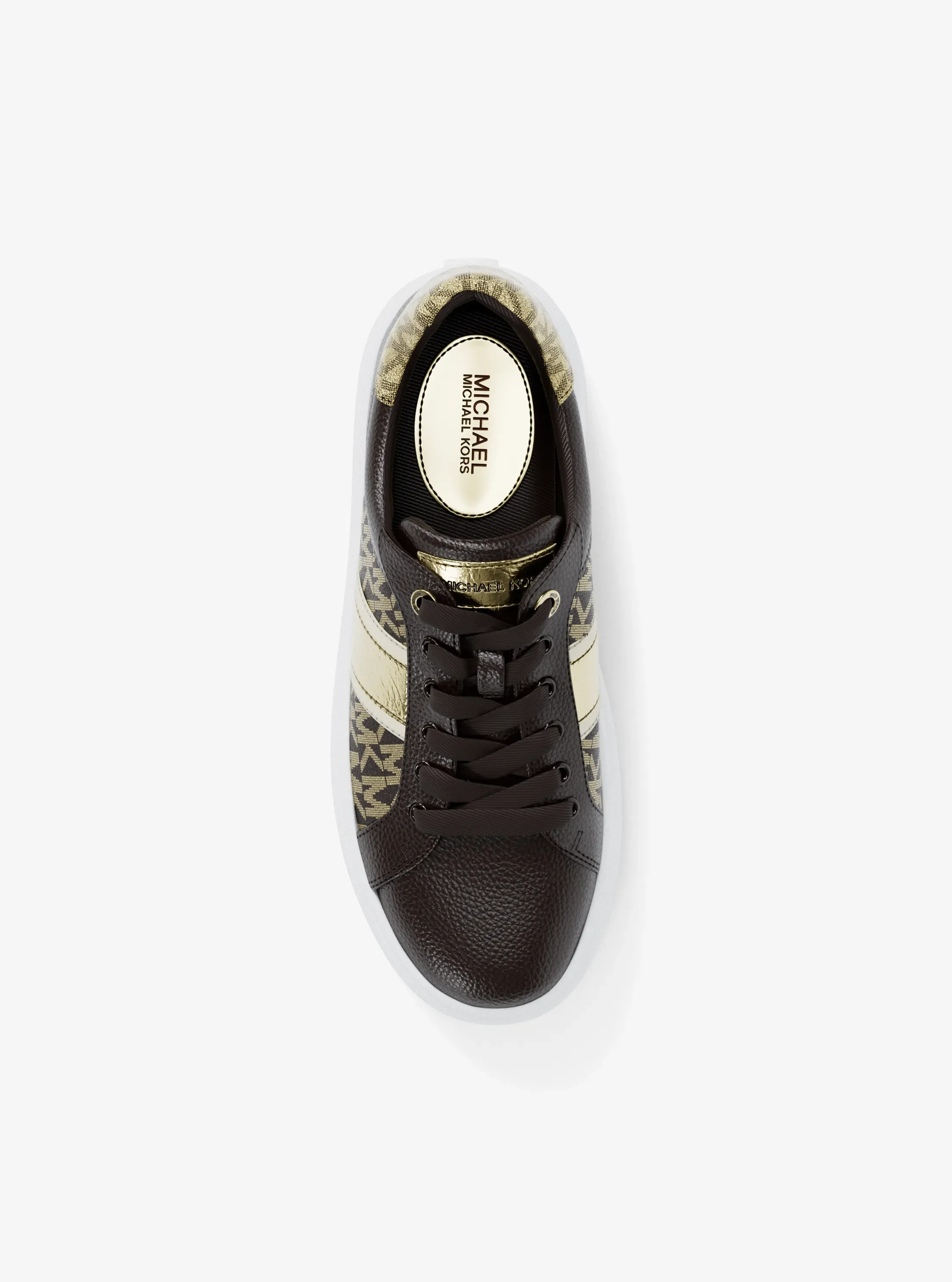 Кроссовки Michael Kors Romey Signature Logo Stripe Platform, цвет: Коричневый — фото 5