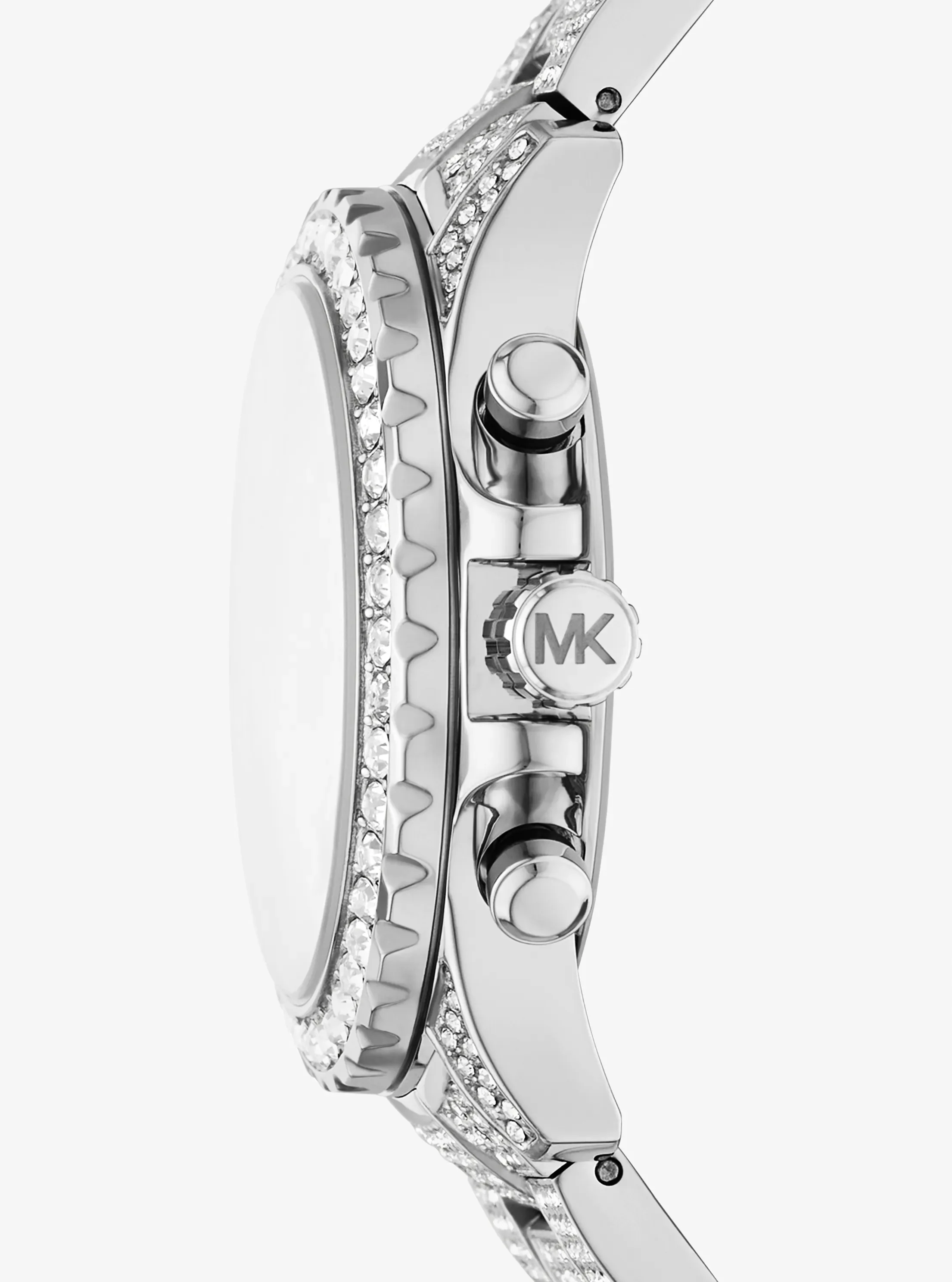 Часы Michael Kors Oversized Everest Pavé Silver-Tone Watch, цвет: Серебряный — фото 2
