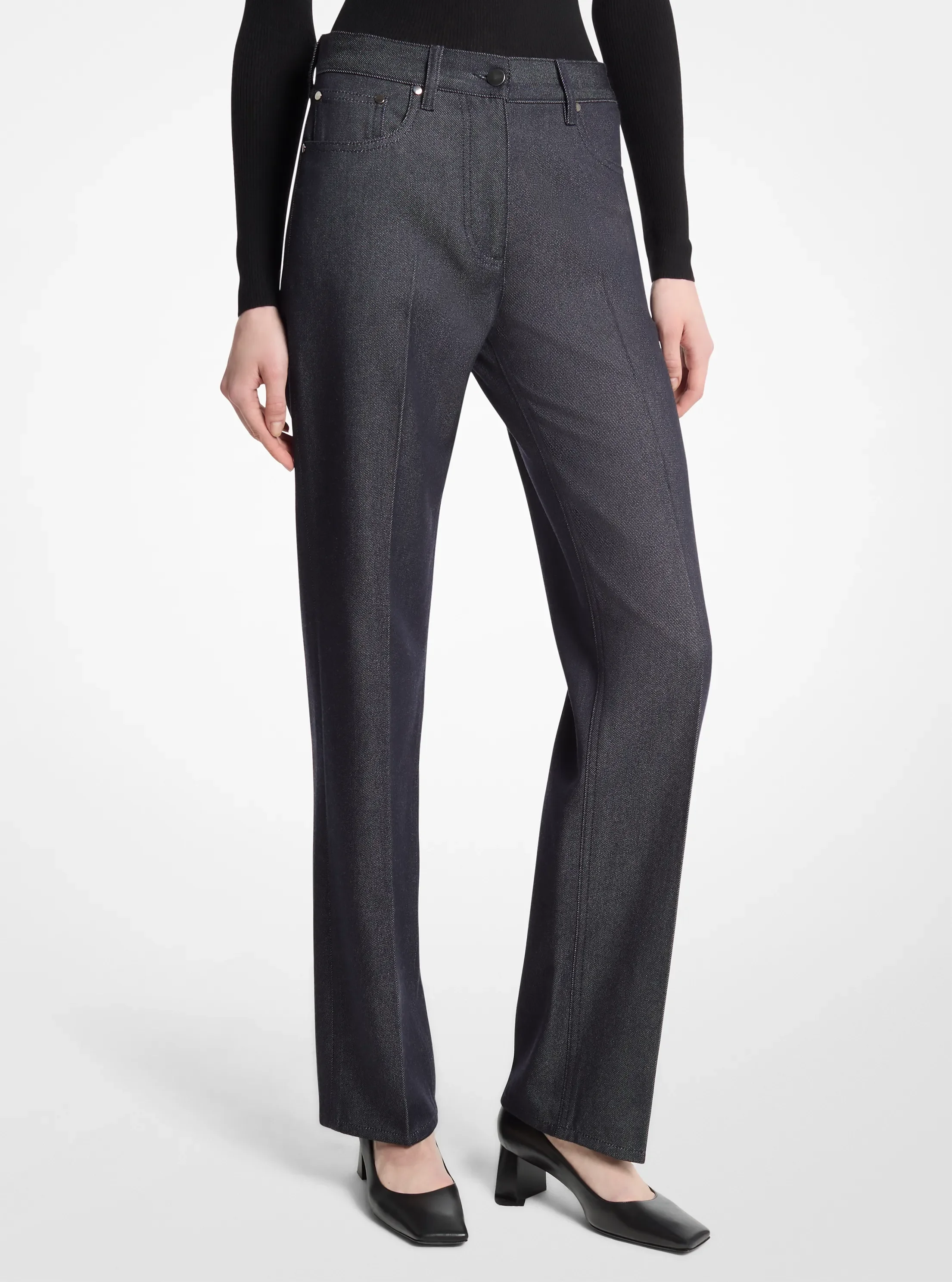 Женские джинсы Michael Kors Wool Cotton Twill Stovepipe Trouser Jeans