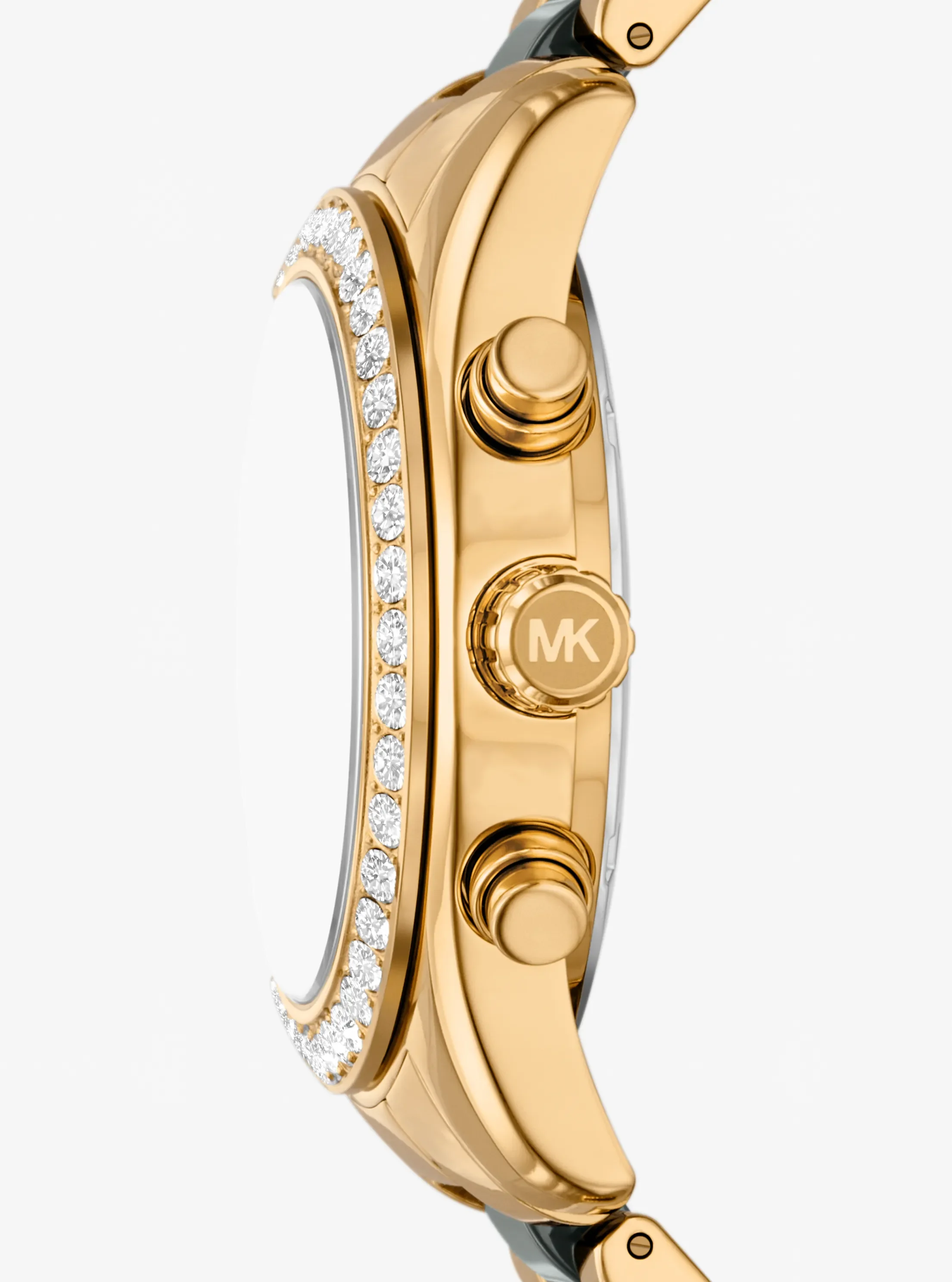 Женские часы Michael Kors Lexington Pavé Gold-Tone and Ceramic Watch — фото 2