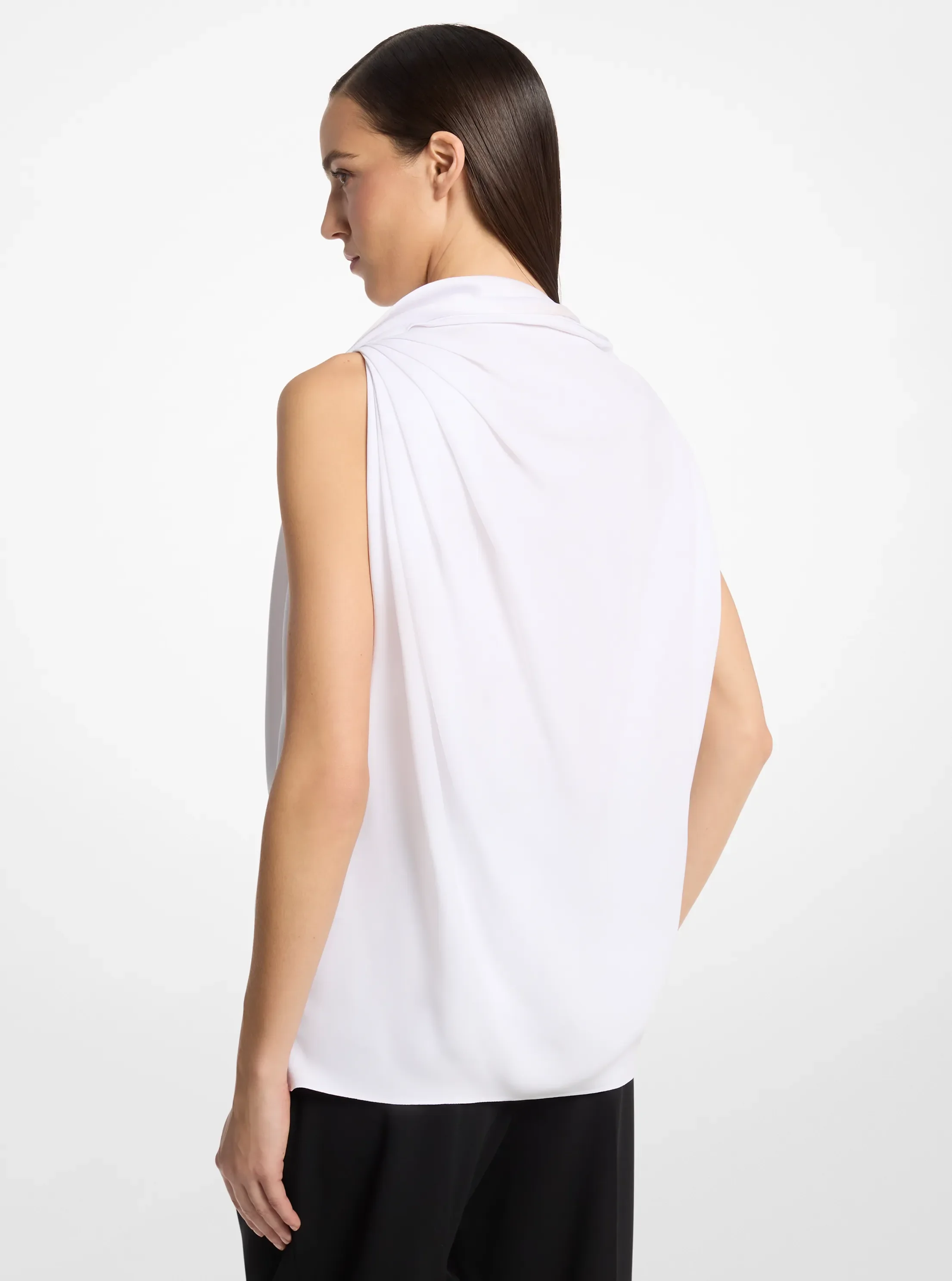 Женская блузка Michael Kors Draped Satin Blouse, цвет: Оптический белый — фото 2