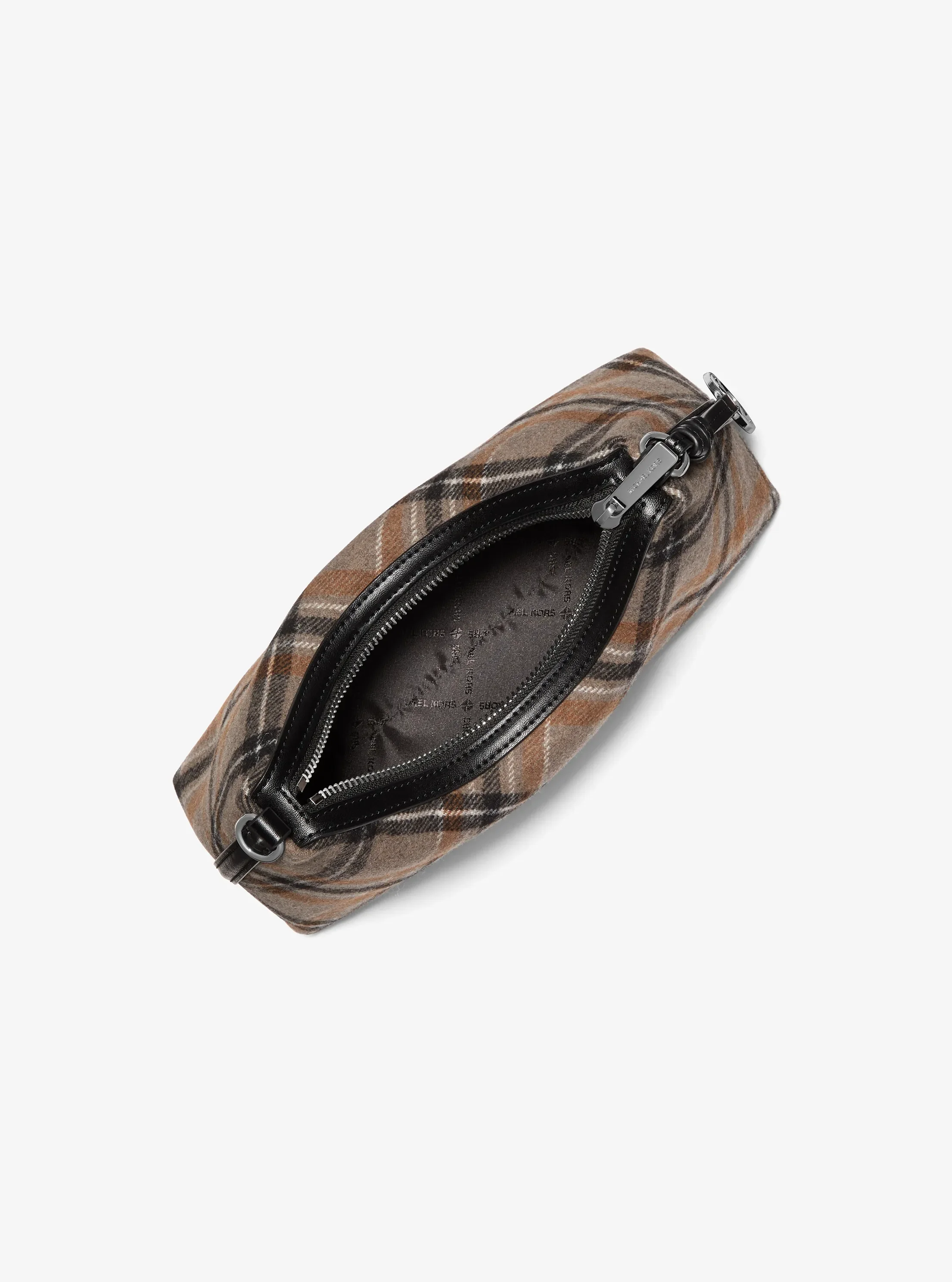 Женская сумка Michael Kors Sammy Small Plaid Print Wool Blend Convertible Crossbody, цвет: Чёрный — фото 2