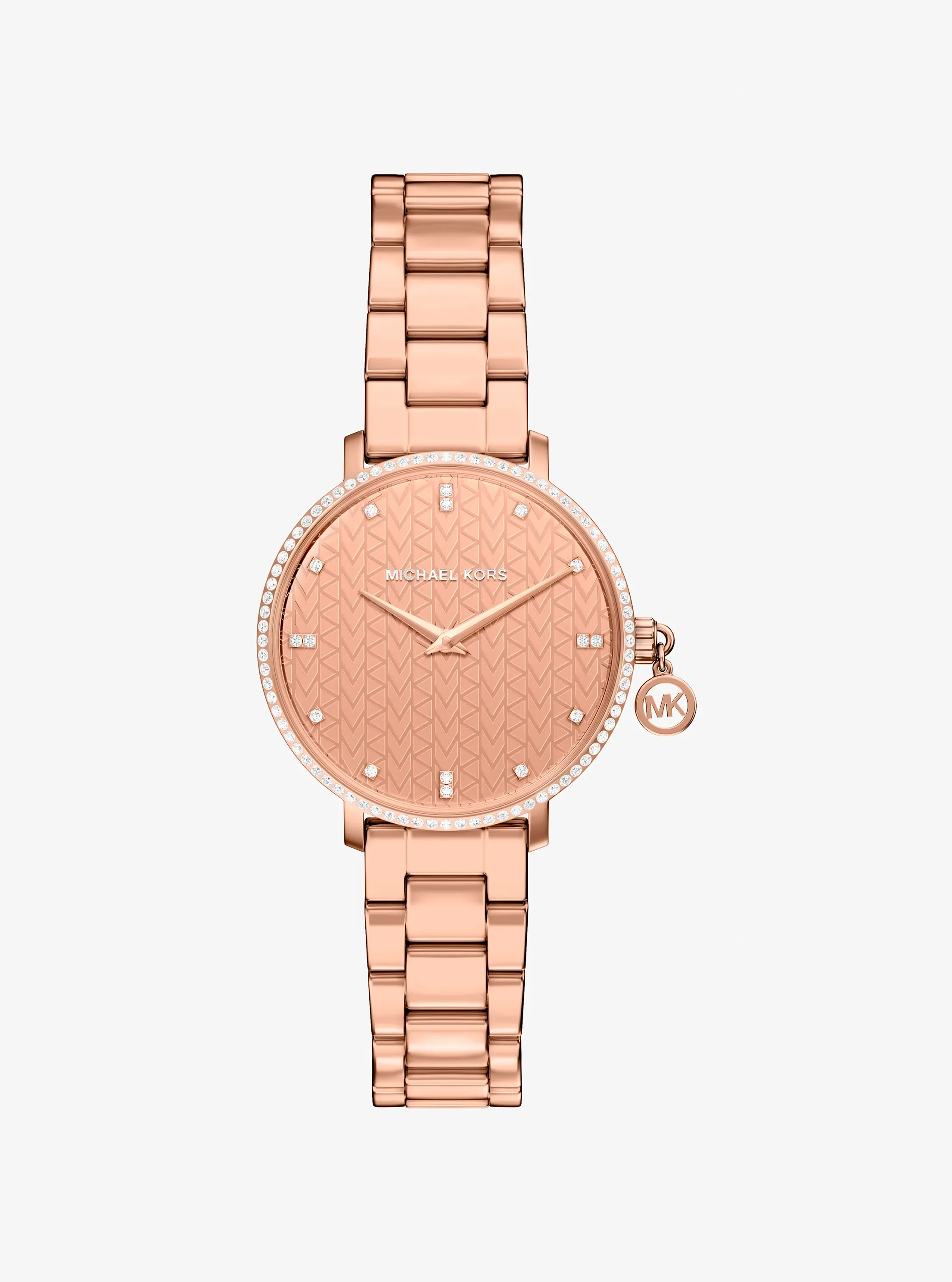Женские часы Michael Kors Mini Pyper Pavé Rose Gold-Tone Watch, цвет: Розовое золото