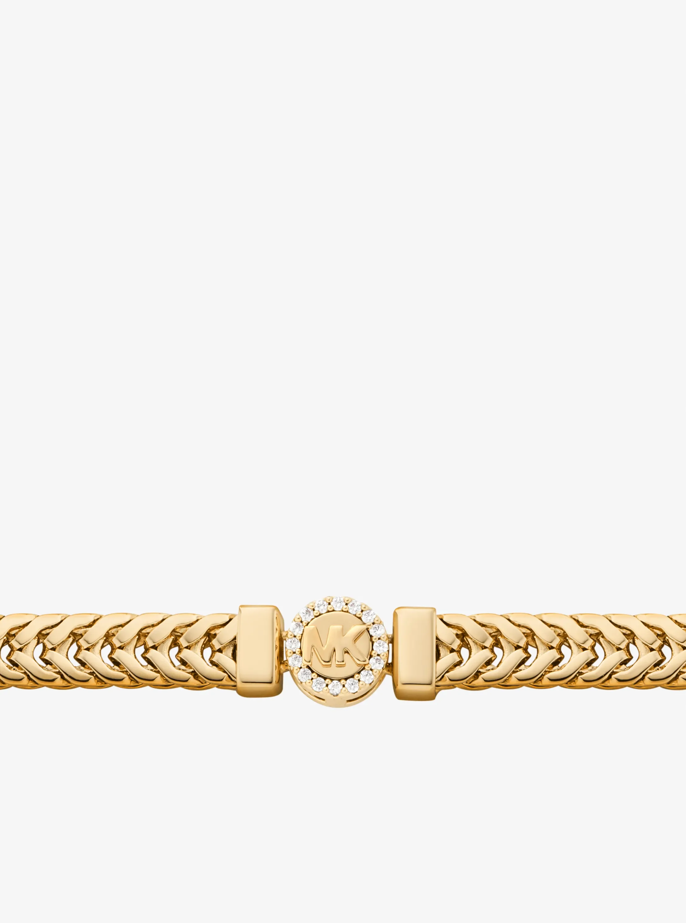 Цепочка Michael Kors Pavé Logo Foxtail Chain, цвет: Золотой — фото 2