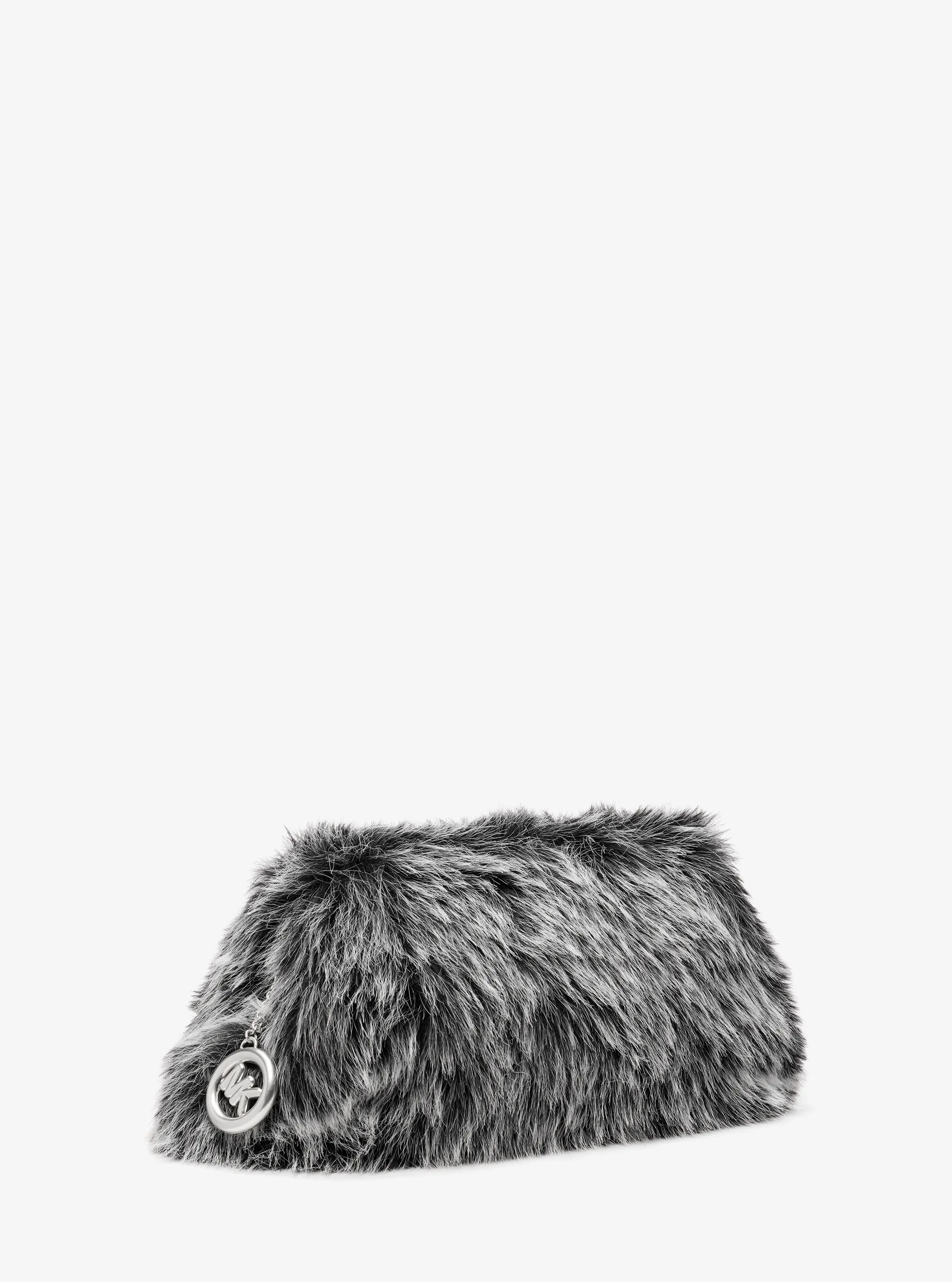 Женский клатч Michael Kors Goldie Large Faux Fur Clutch, цвет: Чёрный — фото 3