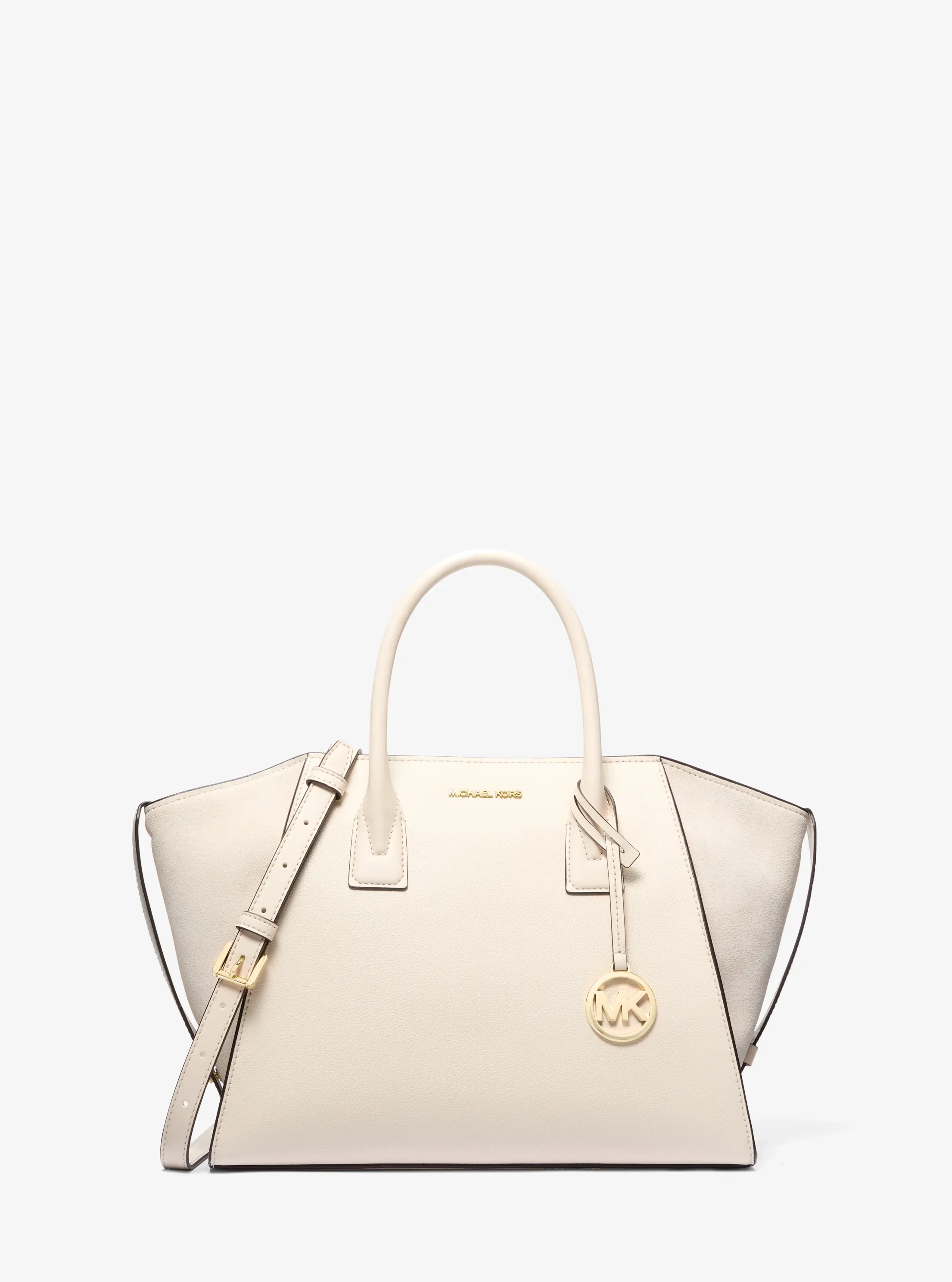 Michael Kors Avril Large Leather and Suede Satchel