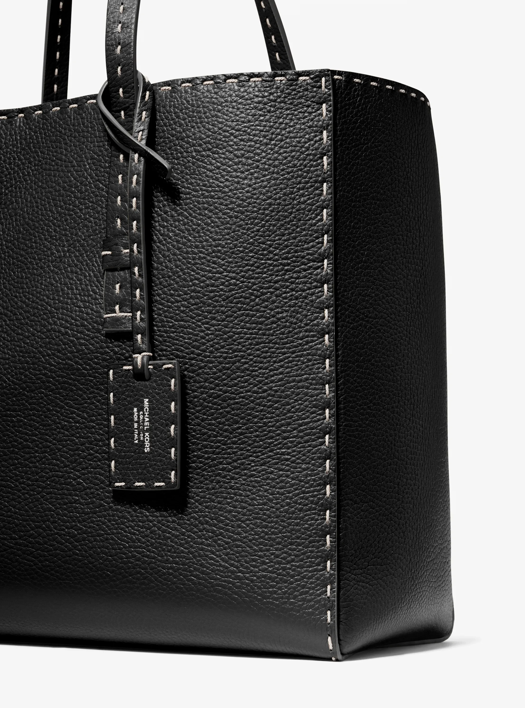 Женская сумка Michael Kors Sharon Hand-Stitched Pebbled Leather, цвет: Чёрный — фото 3