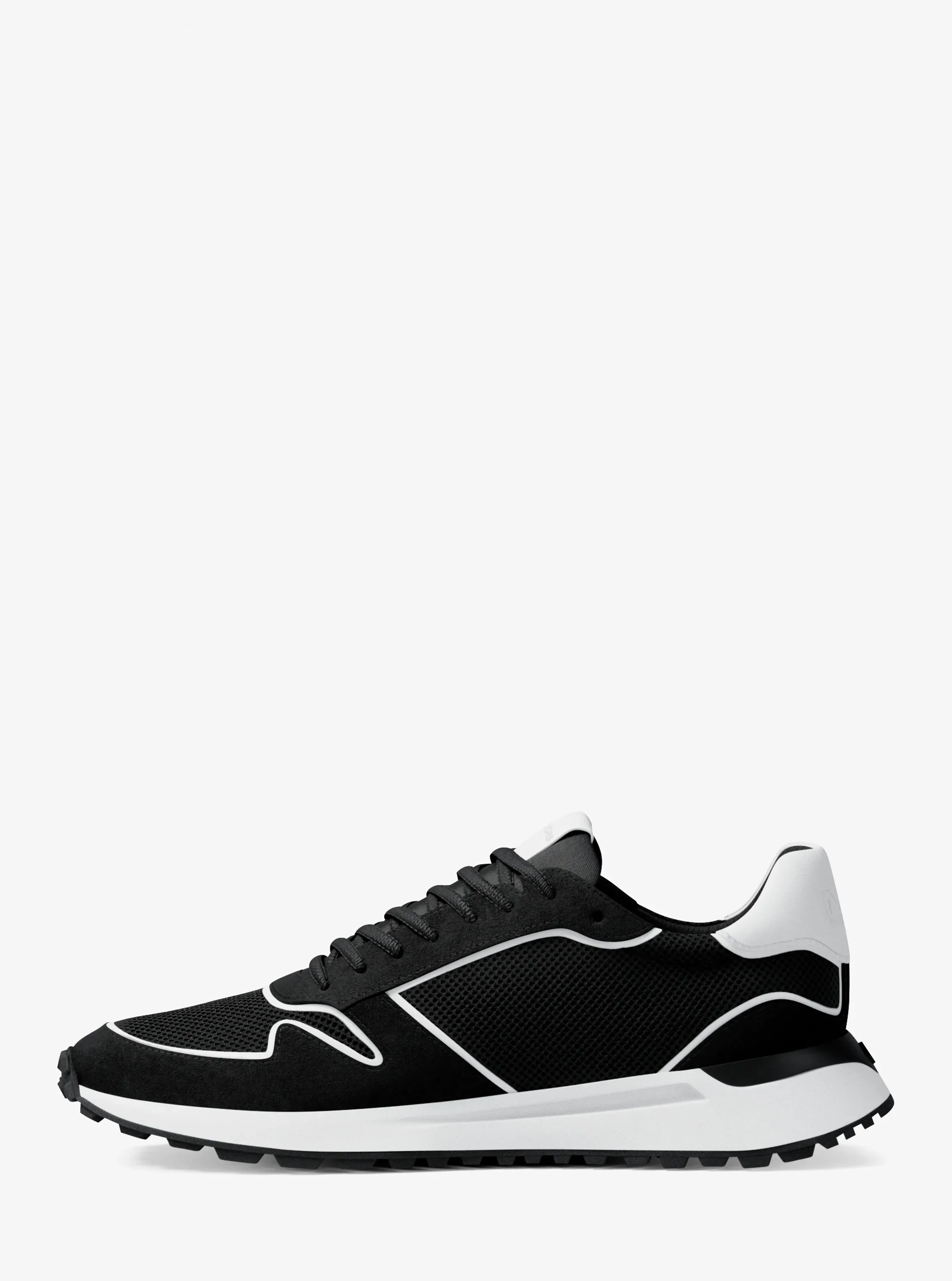 Кроссовки Michael Kors Dax Mixed-Media Trainer, цвет: Чёрный — фото 3