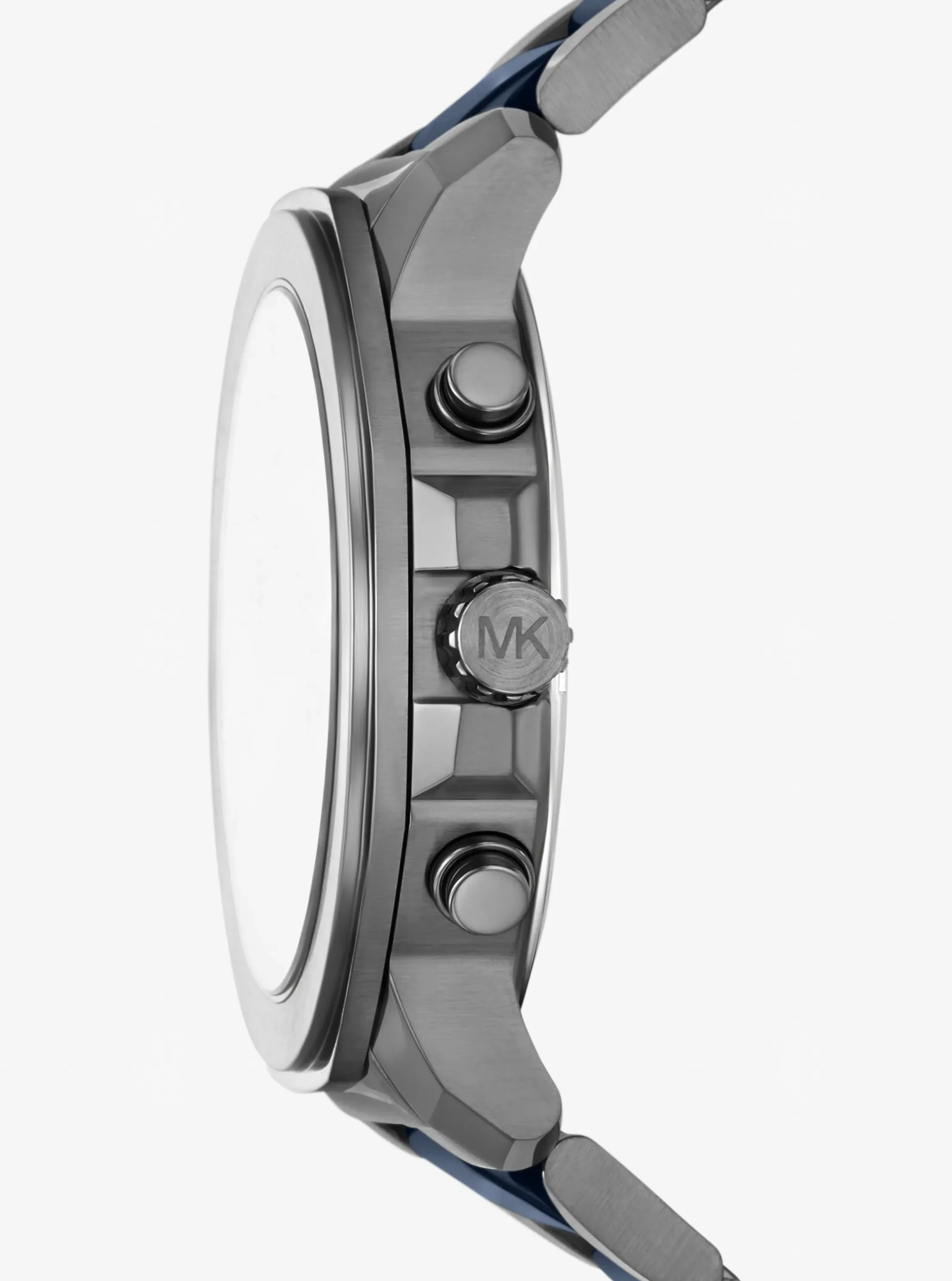 Часы Michael Kors Oversized Prescott Gunmetal and Ceramic Watch, цвет: Графитовый / Тёмно-синий — фото 2