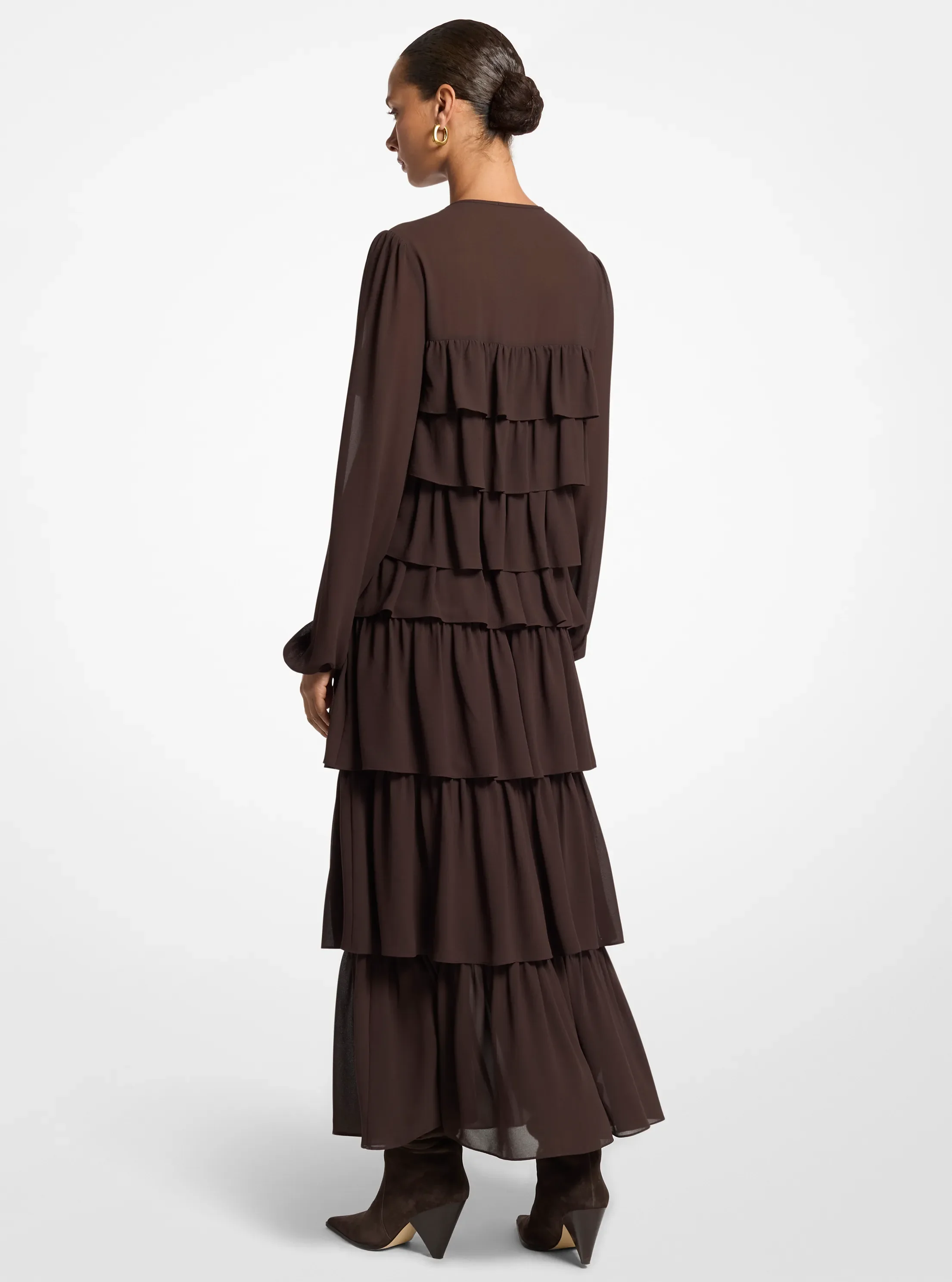 Женские платья Michael Kors Ruffled Georgette Maxi Dress — фото 2