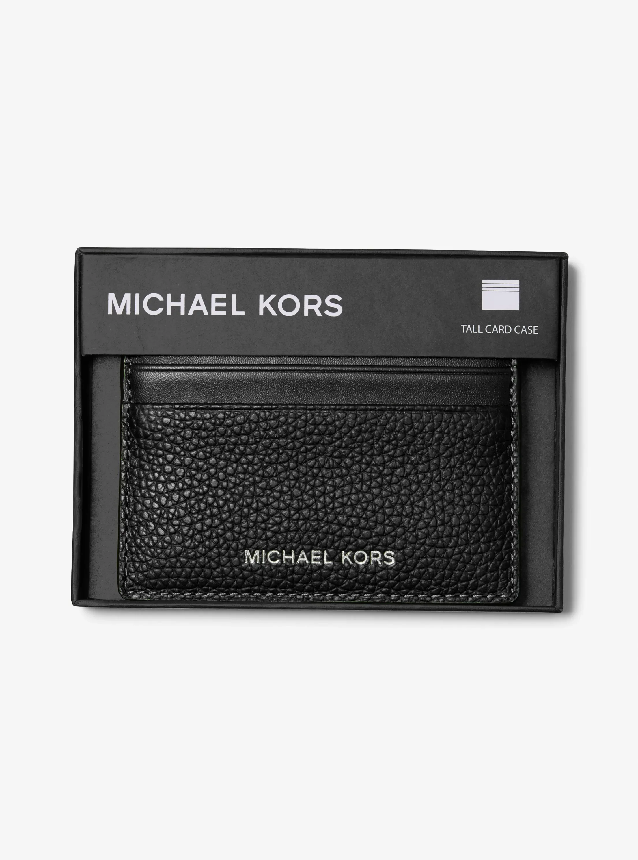 Кошелёк Michael Kors Cooper Pebbled Leather Tall Card Case, цвет: Чёрный — фото 3
