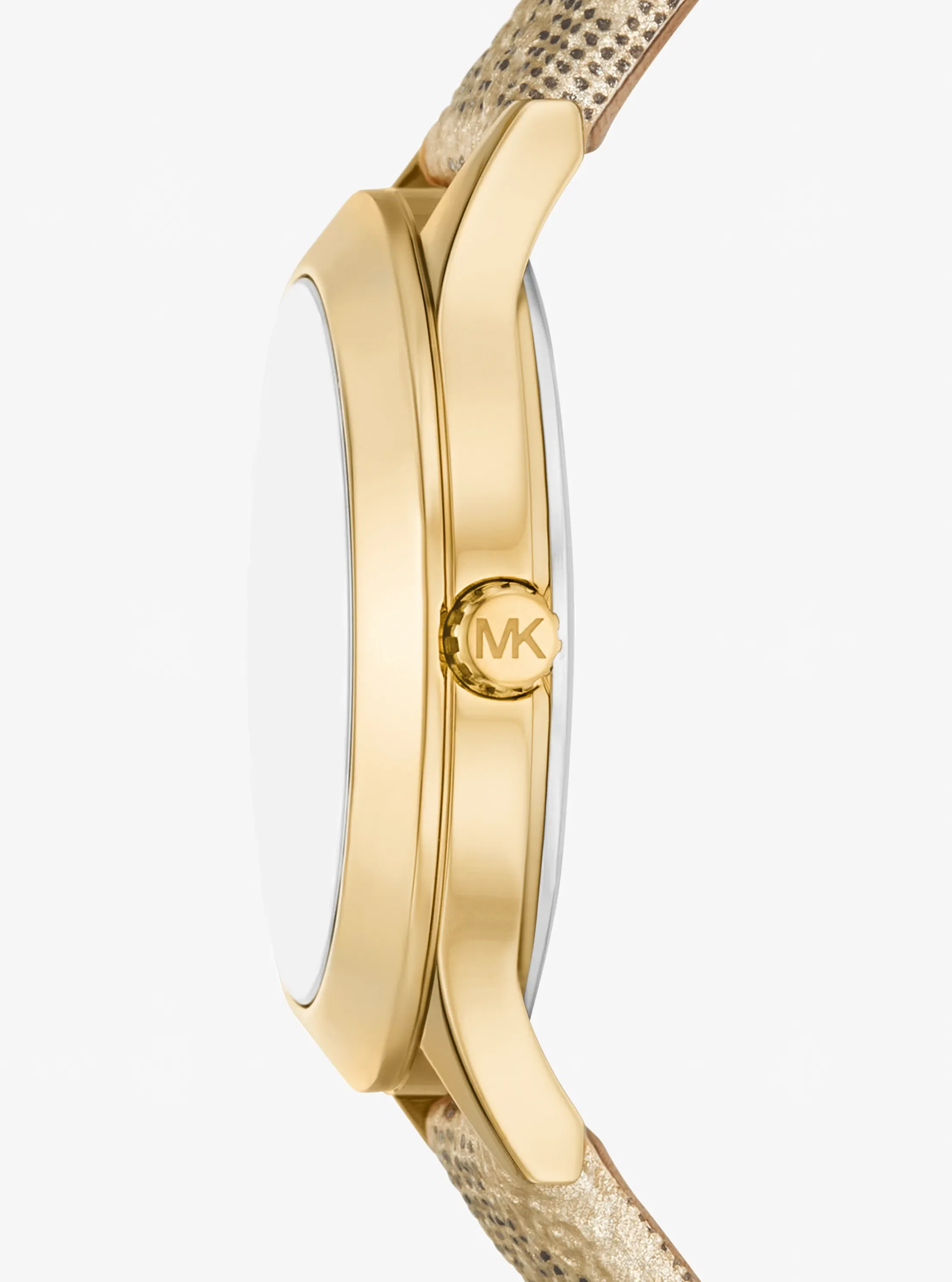 Часы Michael Kors Mini Aspyn Gold-Tone and Metallic Signature Logo, цвет: Золотой — фото 2