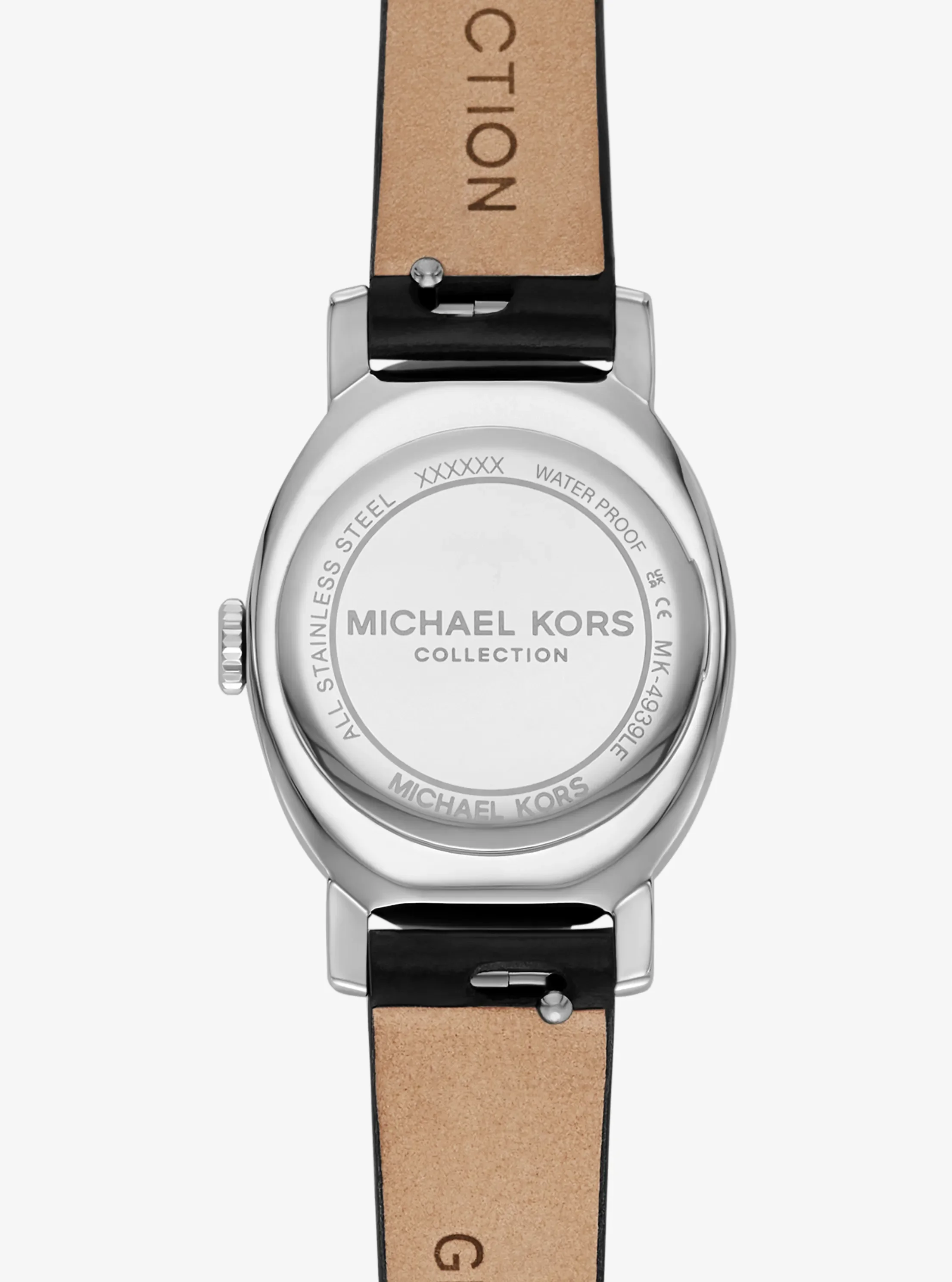Женские часы Michael Kors Limited-Edition Petite Maude Silver-Tone and Crocodile Embossed Leather Watch, цвет: Чёрный — фото 4