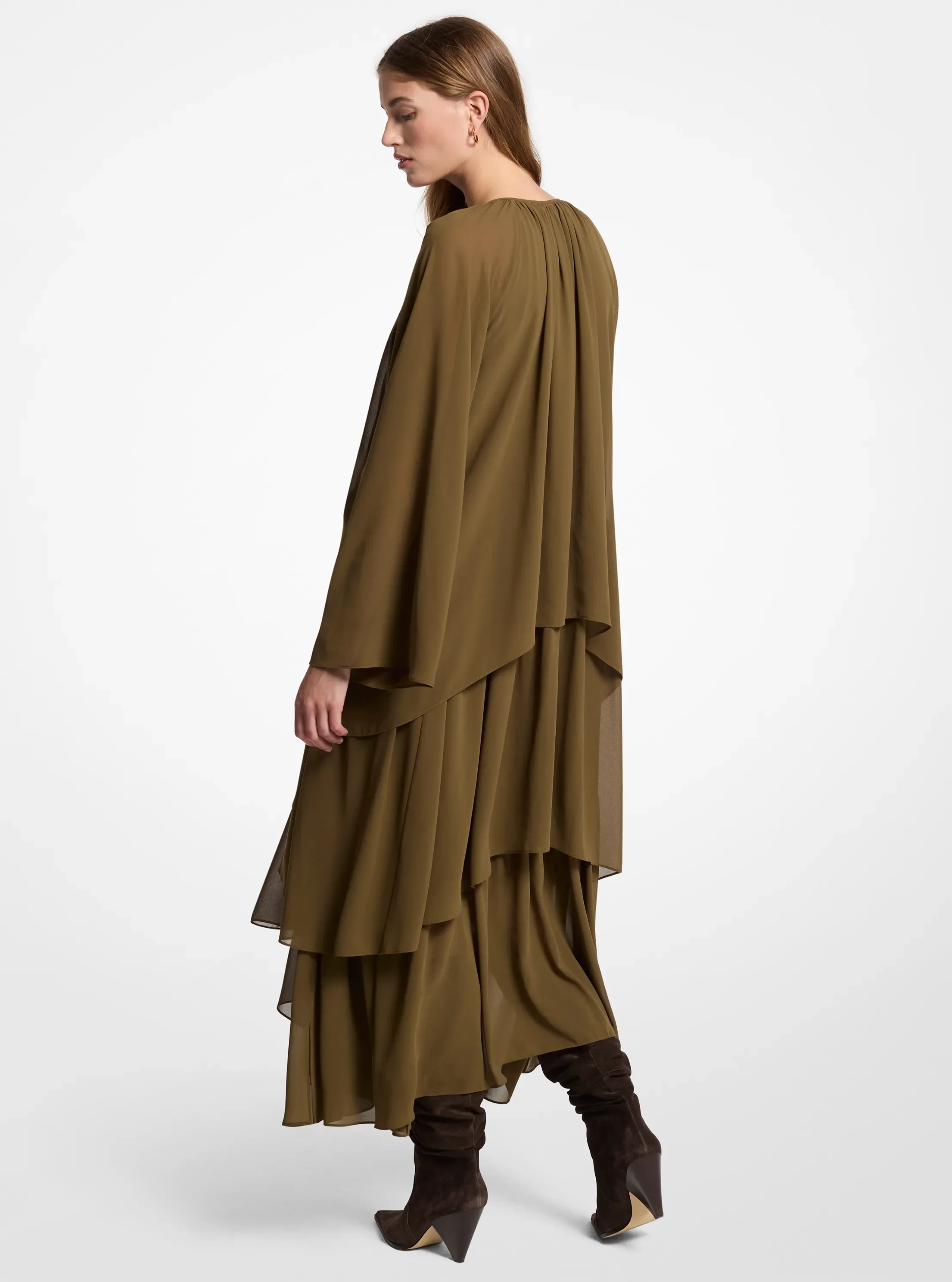 Michael Kors Ruffled Georgette High-Low Maxi Dress — фото 2