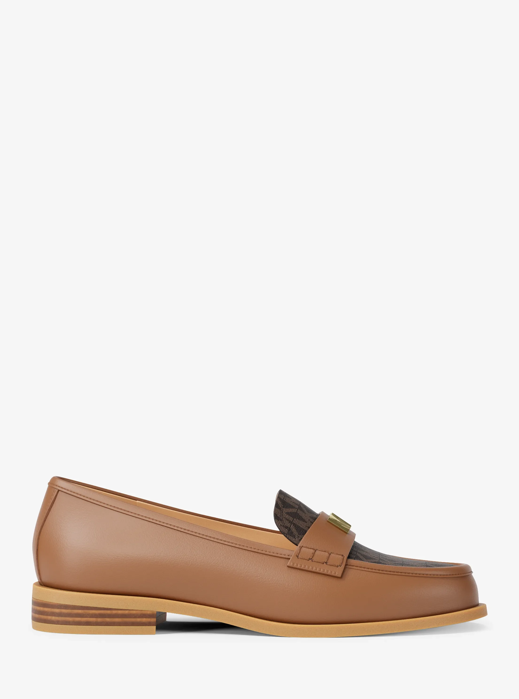 Женские туфли Michael Kors Lex Leather and Signature Logo Loafer, цвет: Коричневый — фото 2