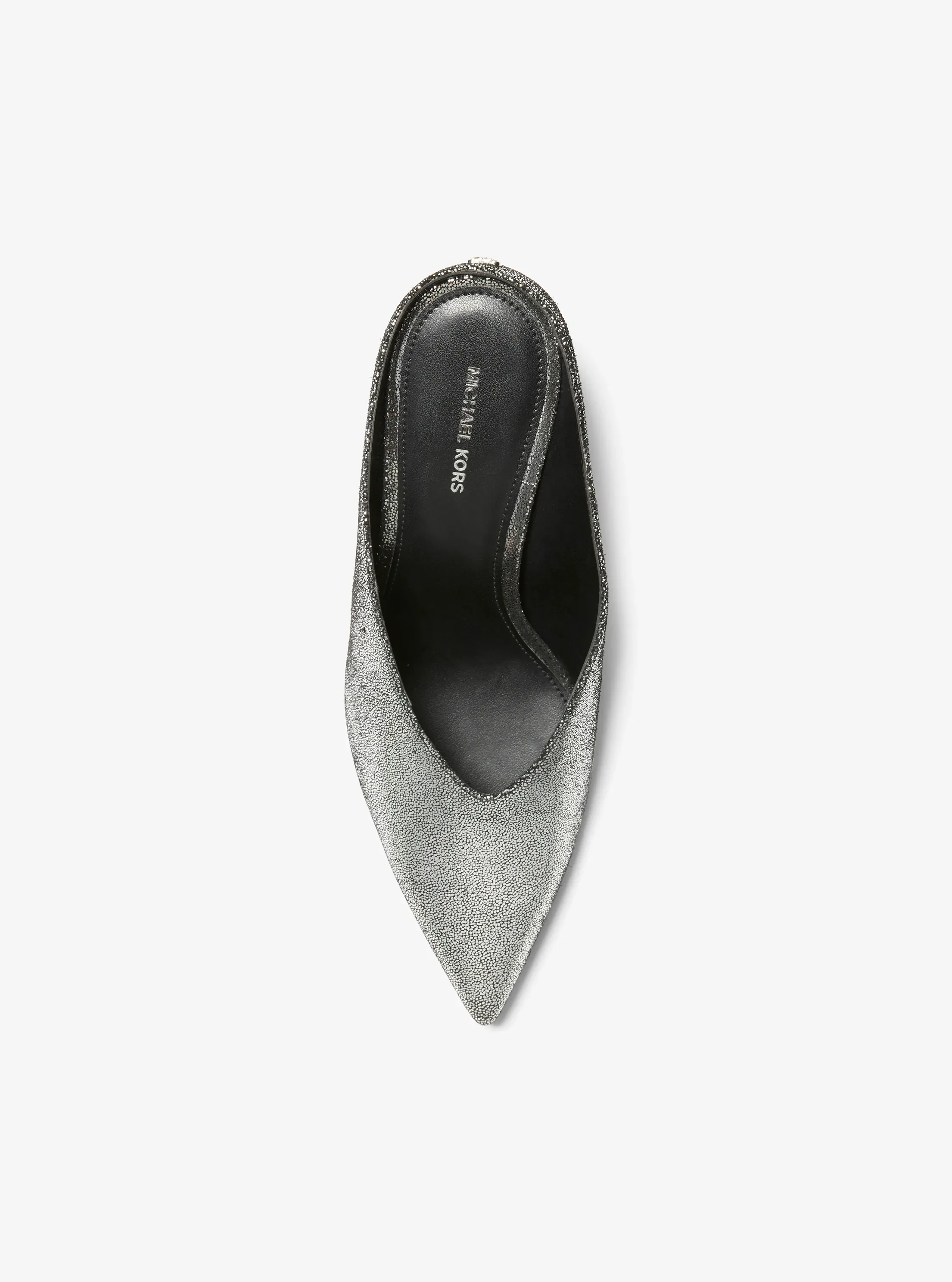 Женские сабо Michael Kors Xandra Metallic Leather Wedge Mule, цвет: Серебряный — фото 4