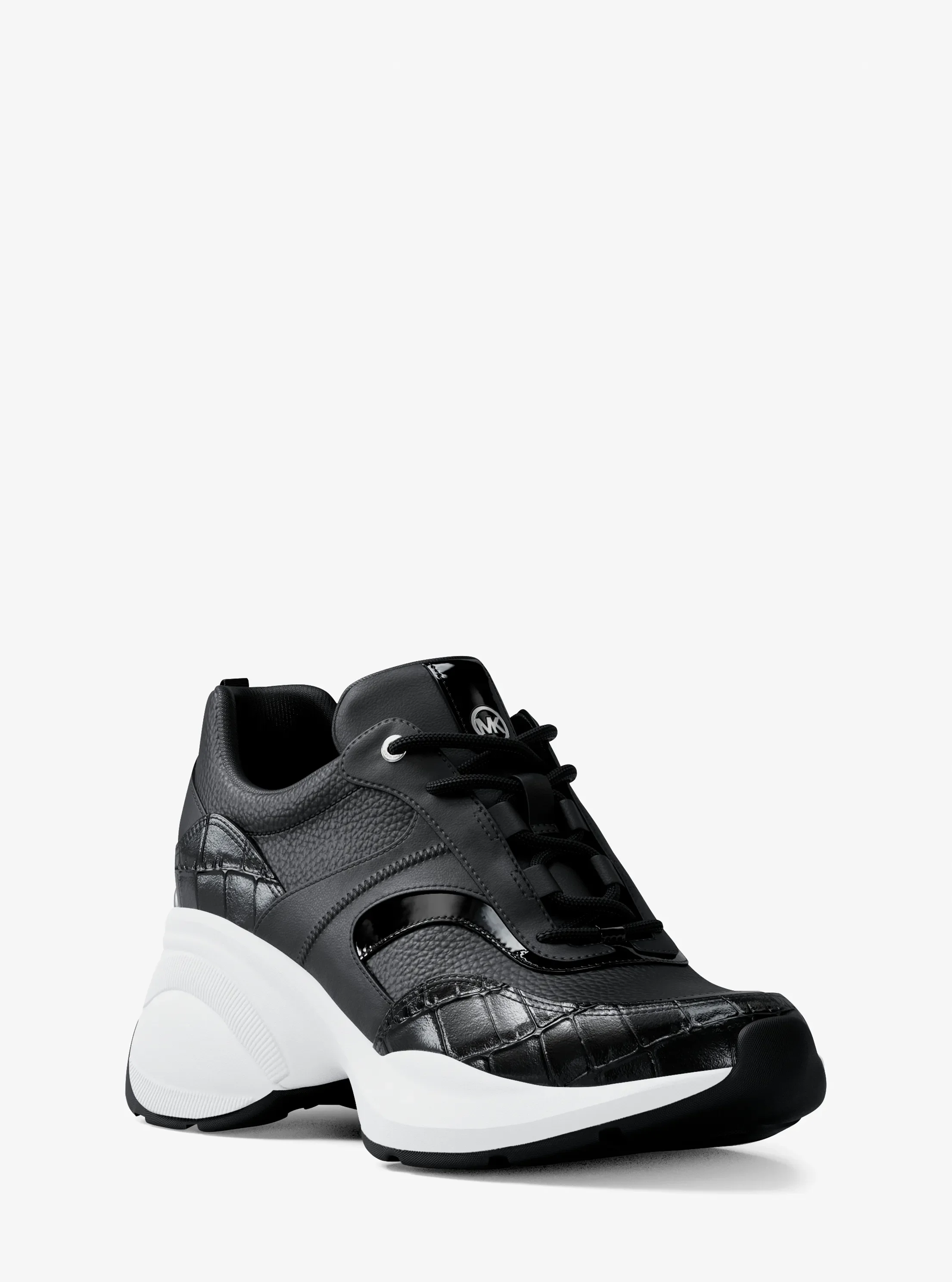 Кроссовки Michael Kors Kaia Mixed-Media Trainer, цвет: Чёрный