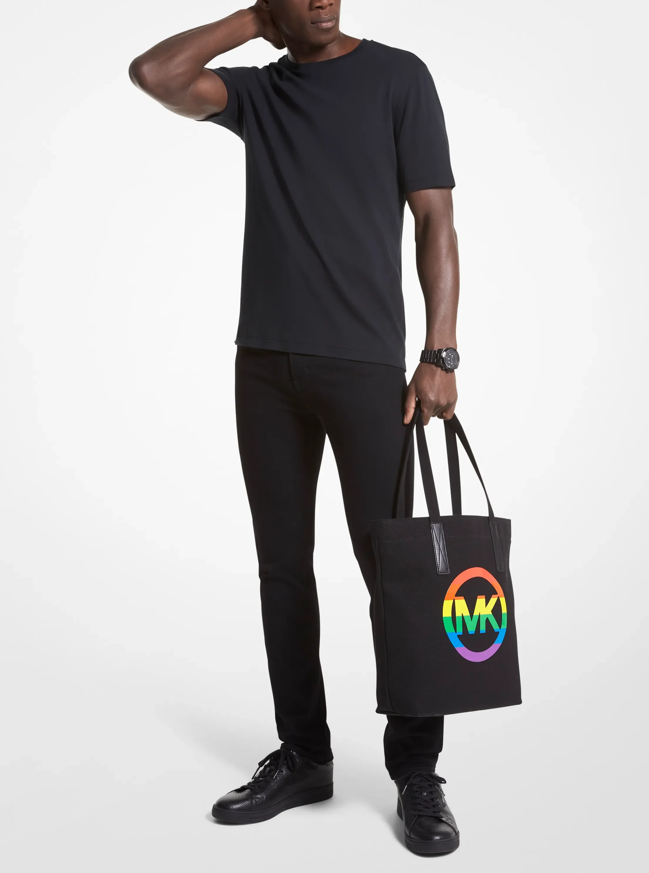Женская сумка Michael Kors Pride Rainbow Logo Cotton, цвет: Чёрный — фото 5