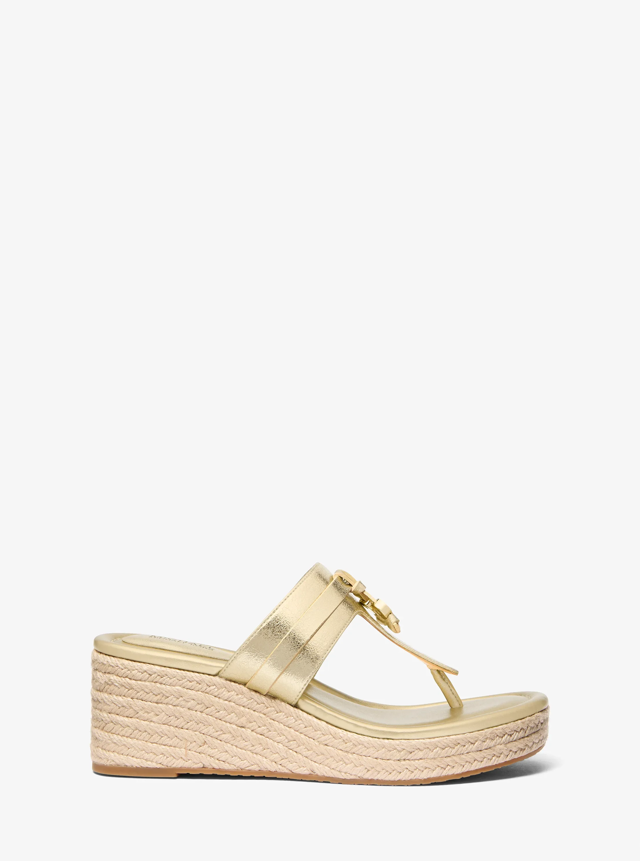 Сандалии Michael Kors Zoe Metallic Wedge Sandal, цвет: Бледный золотой — фото 2