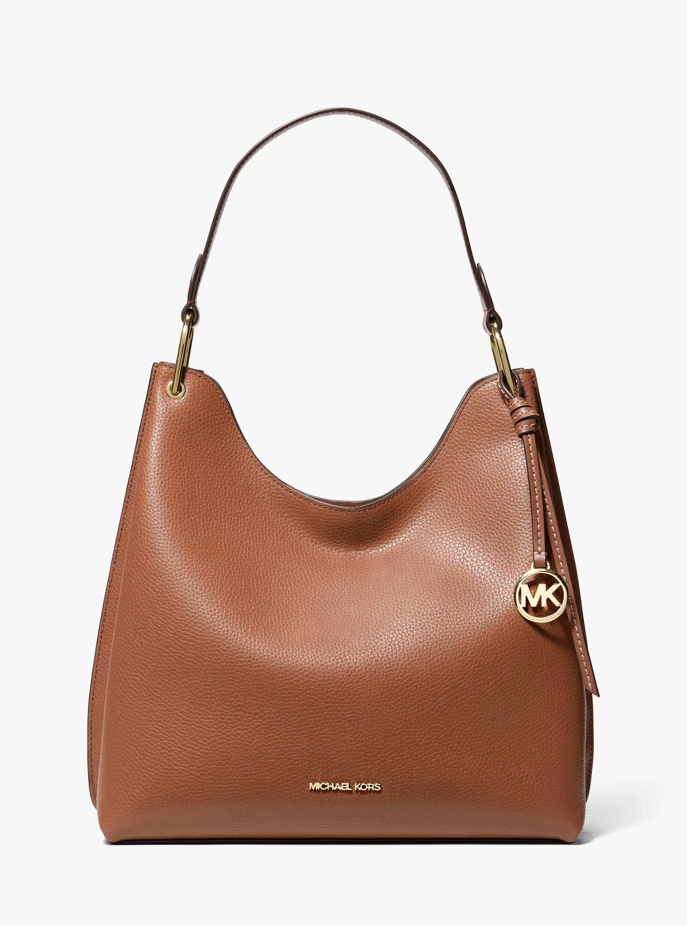 Geantă de umăr hobo Joan din piele granulată, de mari dimensiuni in BRUN DESCHIS | Michael Kors