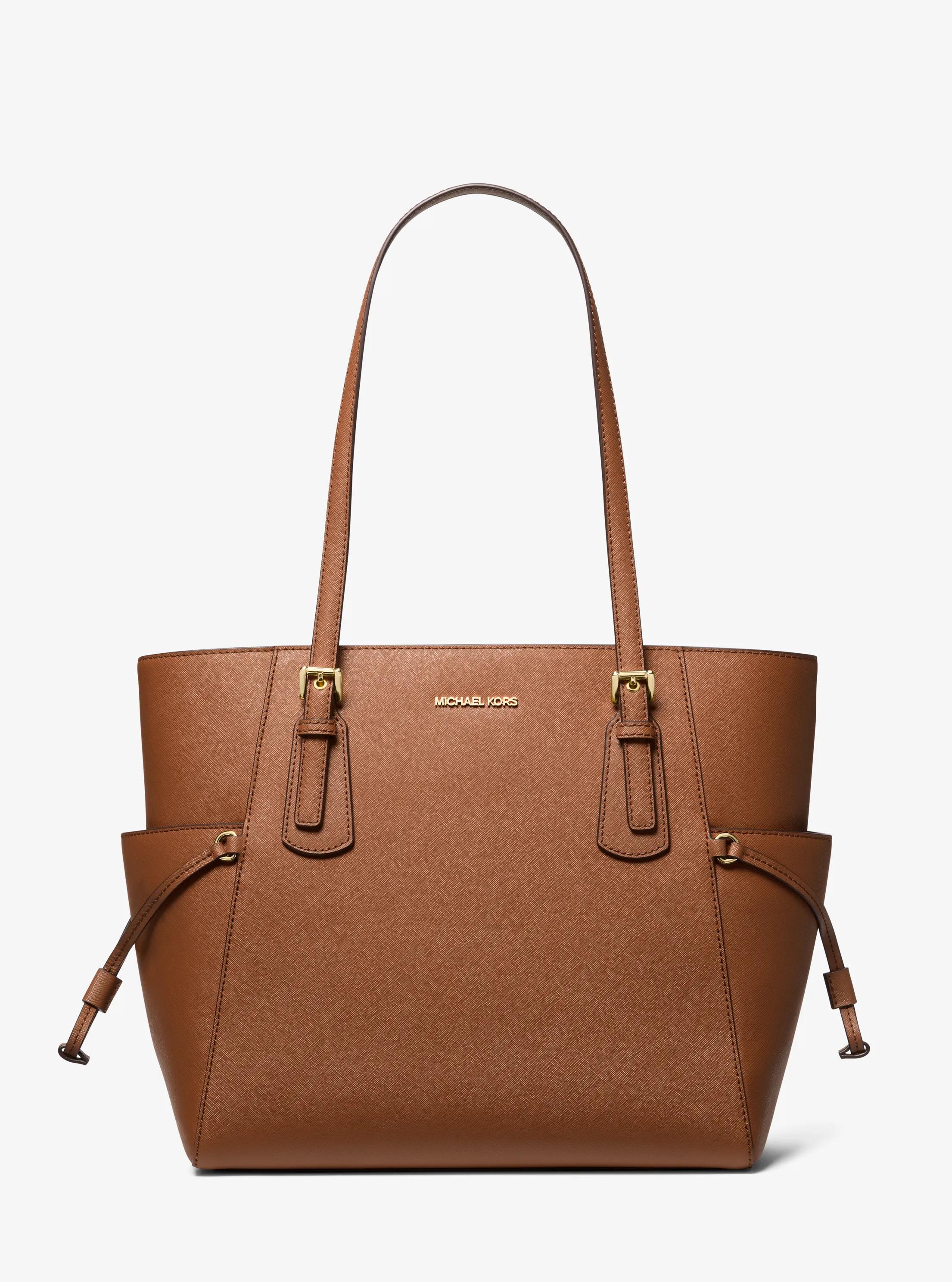 Michael Kors Outlet Mk Shopper Voyager Large Aus Saffianleder - Braun - Michael Kors