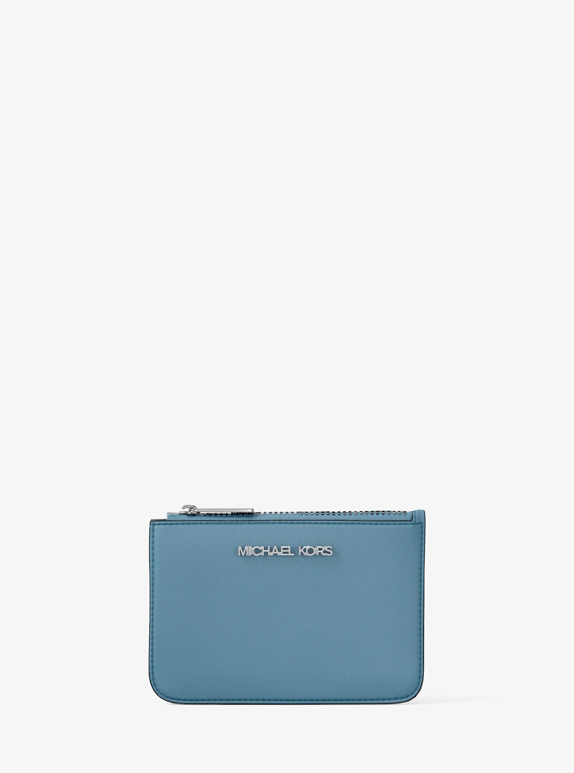 Jet Set Saffiano Leather Coin Purse in DENIM | Michael Kors