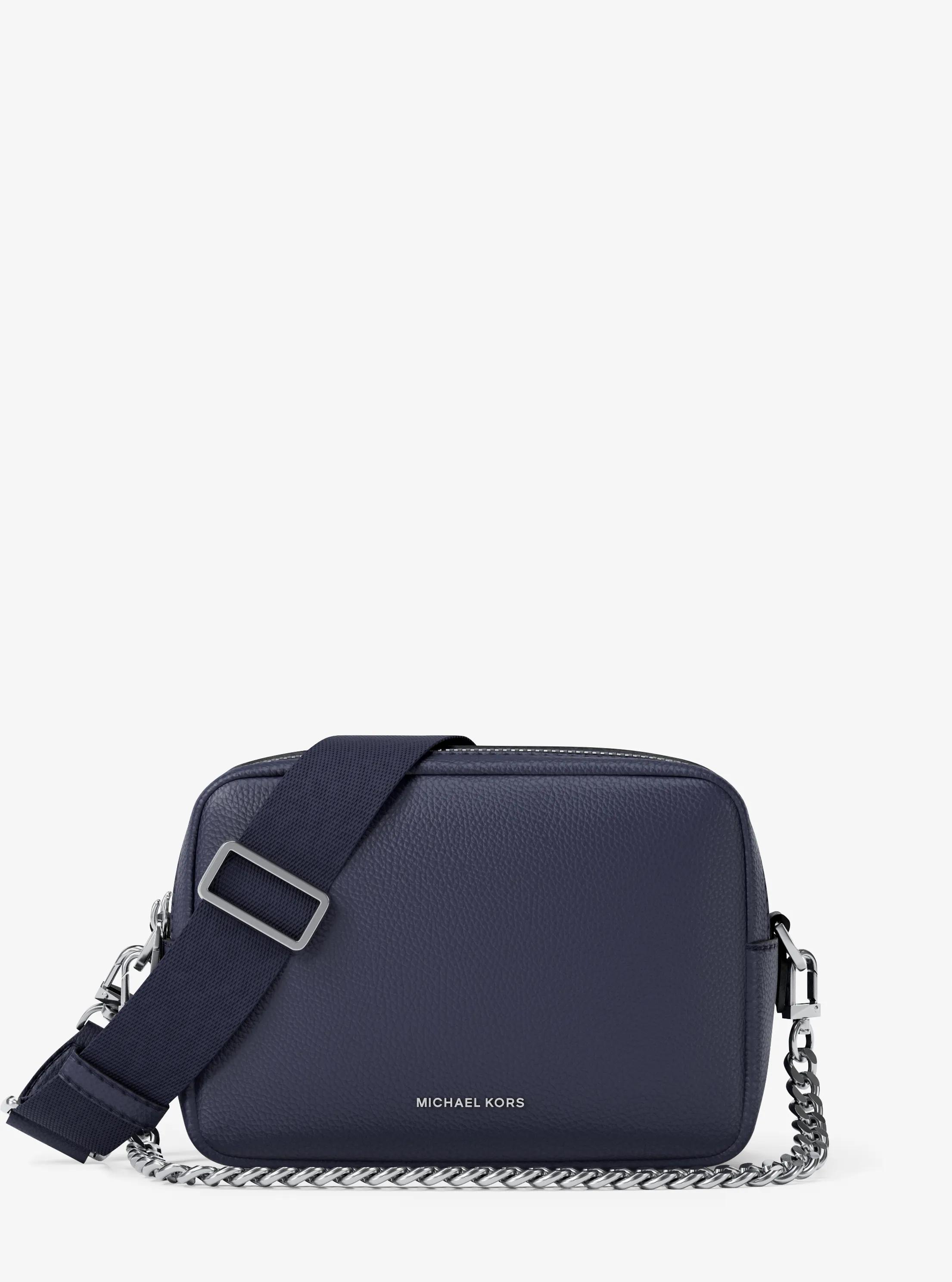 Bryant Medium Pebbled Leather Camera Crossbody Bag in DRESS BLUES | Michael Kors