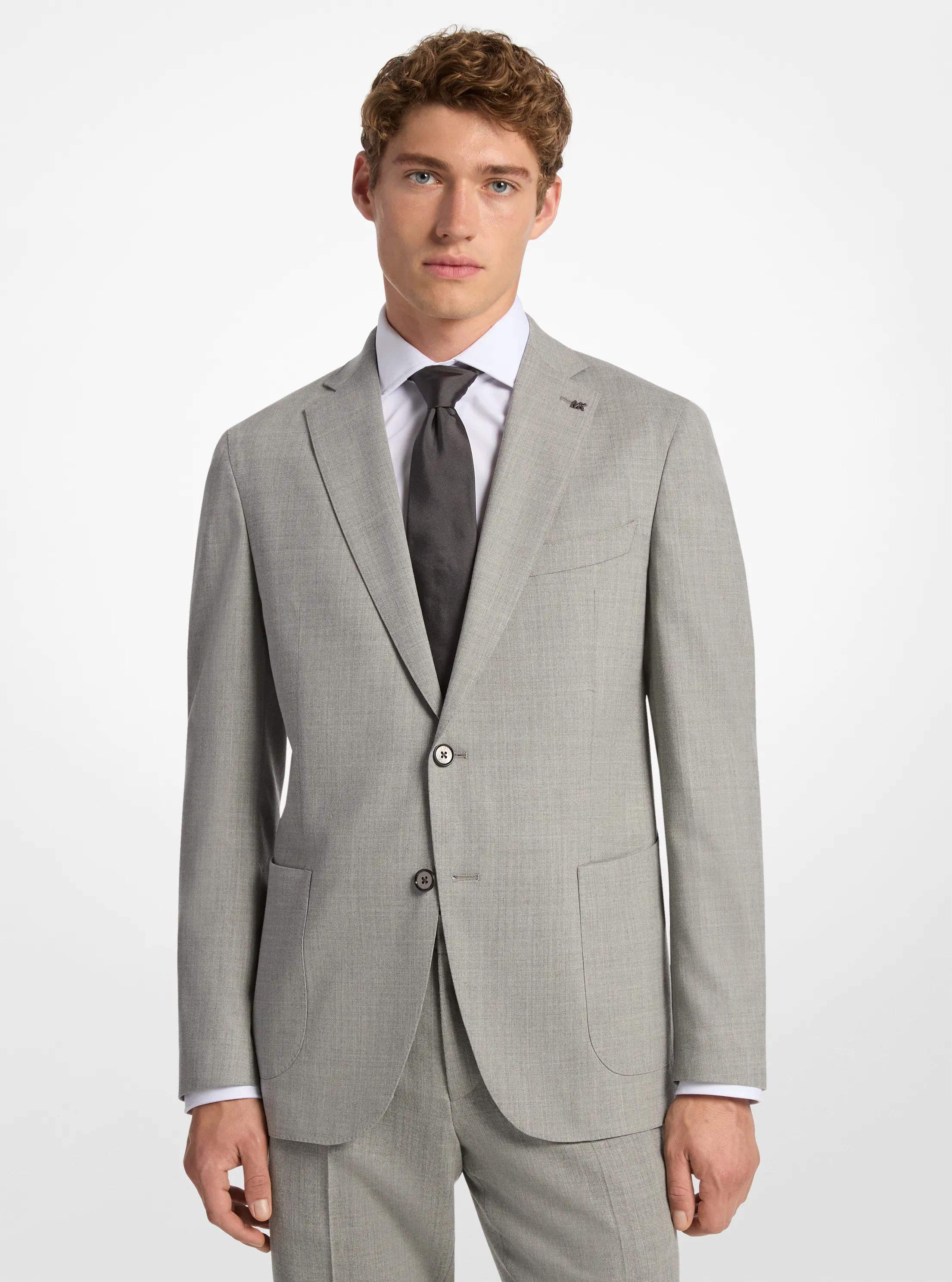 Slim-Fit Wool Blend Flannel Blazer