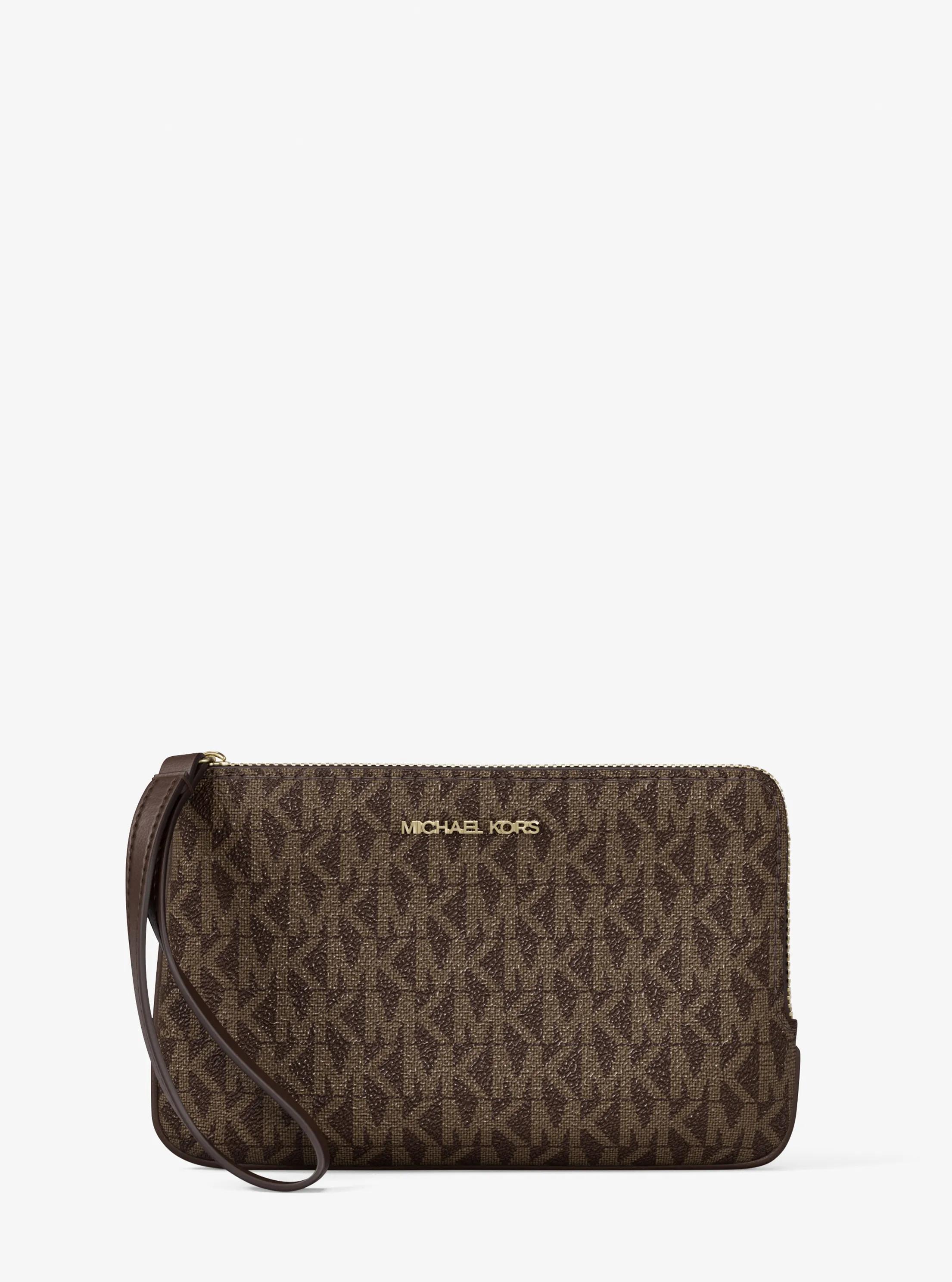 Jet Set Travel Small Signature Logo Wristlet in NUTMEG | Michael Kors [US]