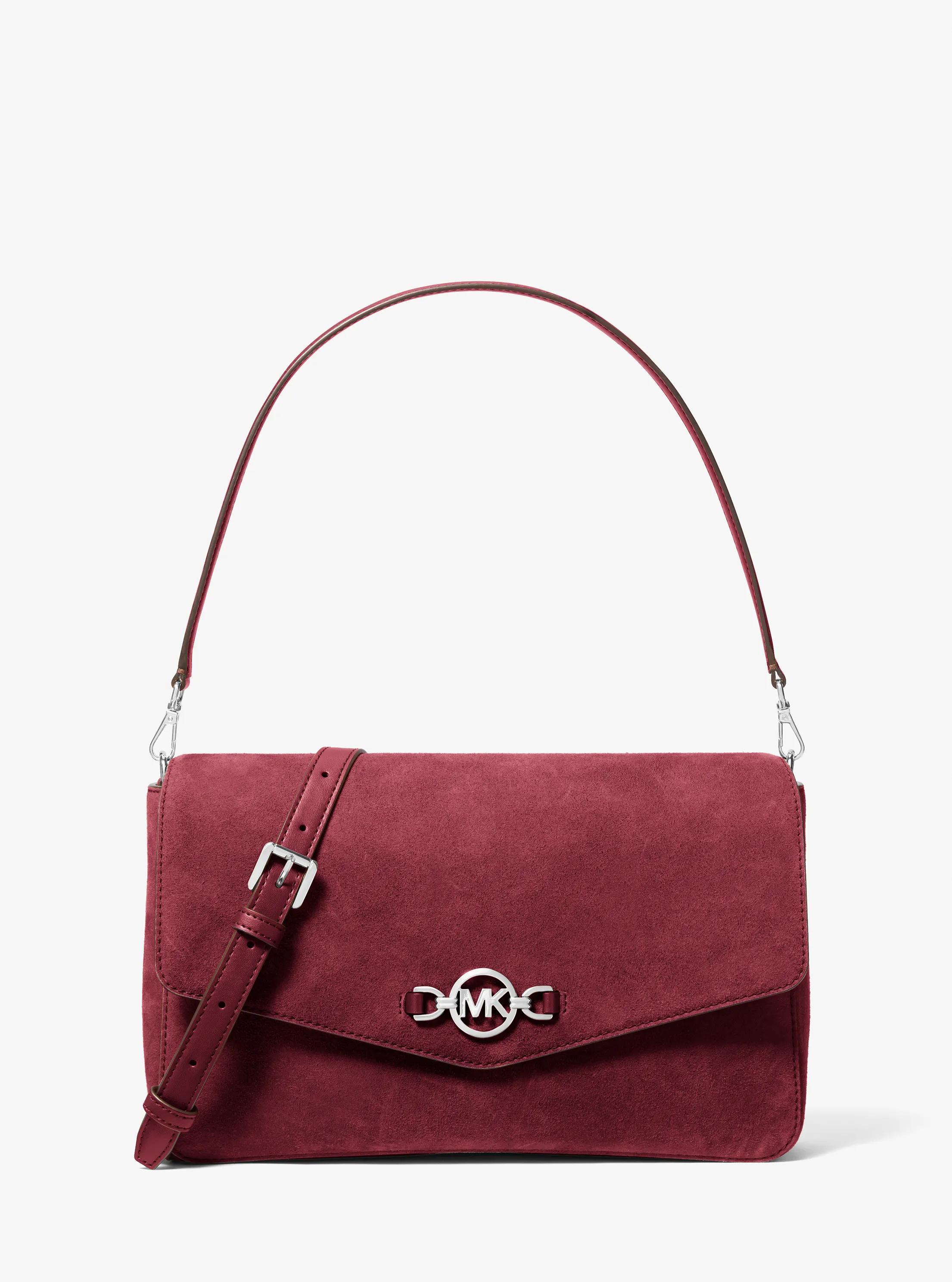 Kacey Large Convertible Shoulder Bag in MAROON | Michael Kors