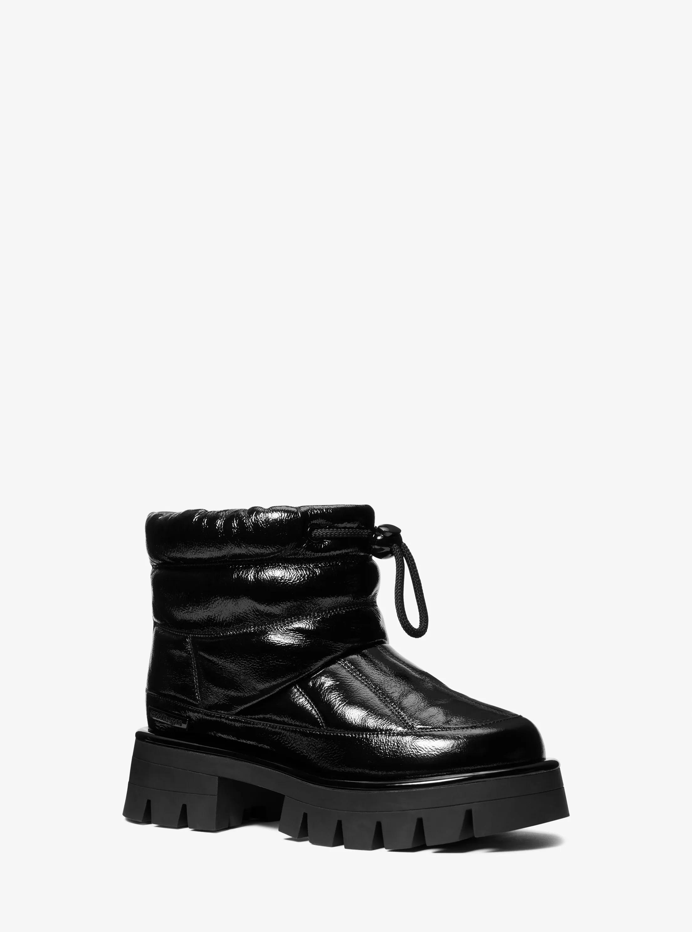 Barton Crackled Patent Leather Boot in BLACK | Michael Kors
