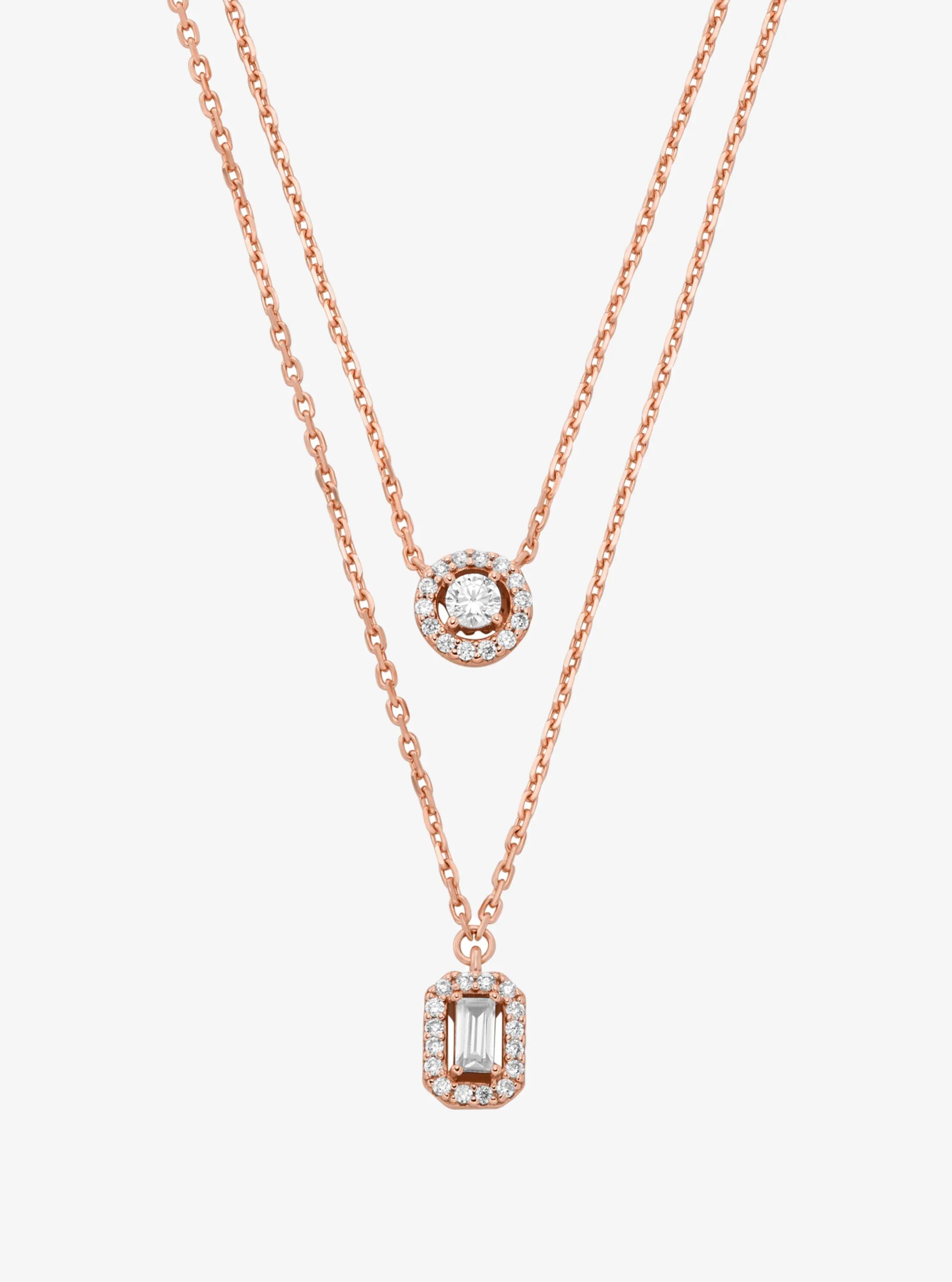 Precious Metal-Plated Double Layered Necklace in ROSE GOLD | Michael Kors