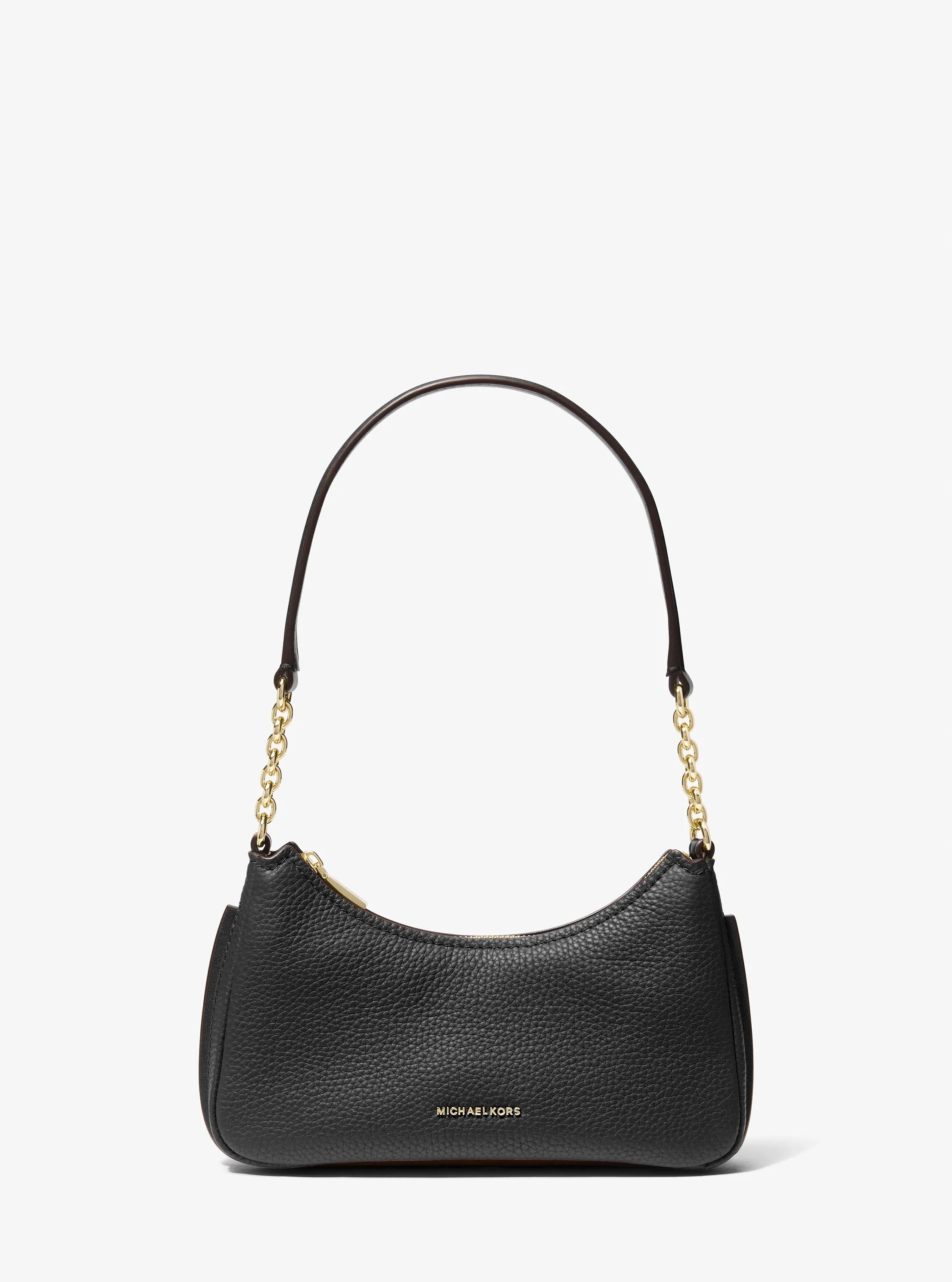 Nolita Extra-Small Pebbled Leather Chain Pochette in BLACK | Michael Kors