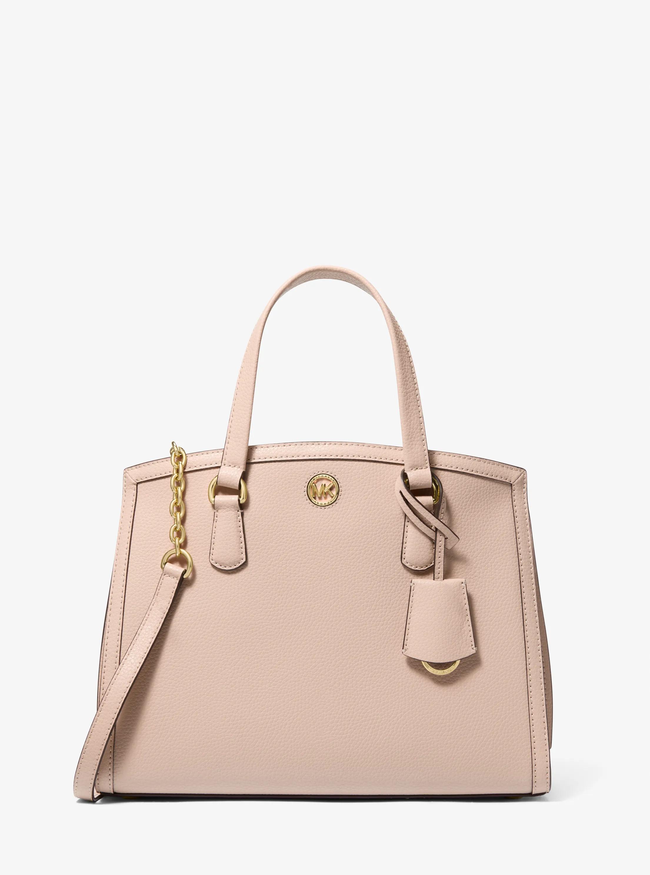 Chantal Medium Pebbled Leather Satchel