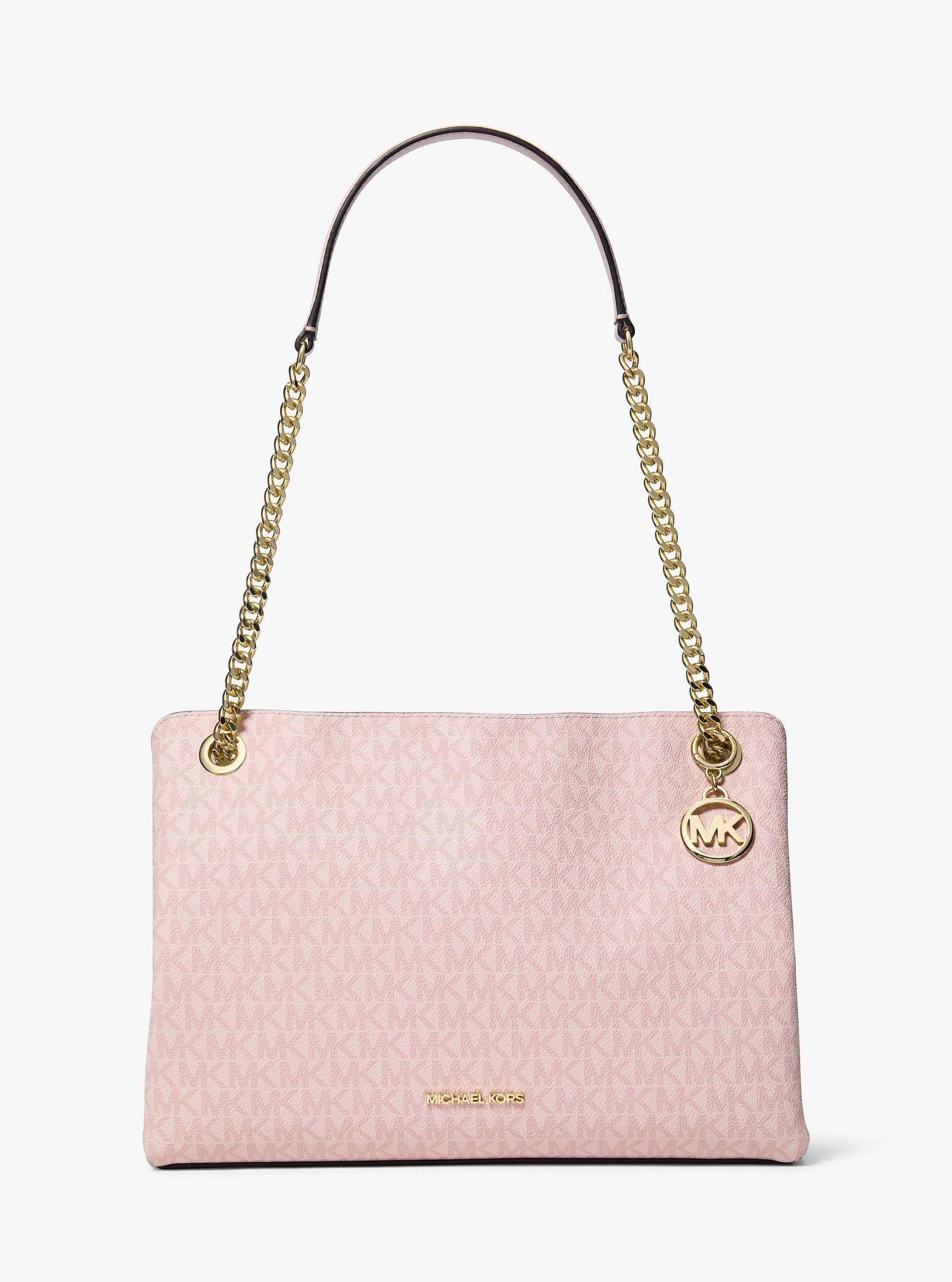Sac messager Christina de taille moyenne &agrave; logo Signature in ROSE POUDR&Eacute; | Michael Kors