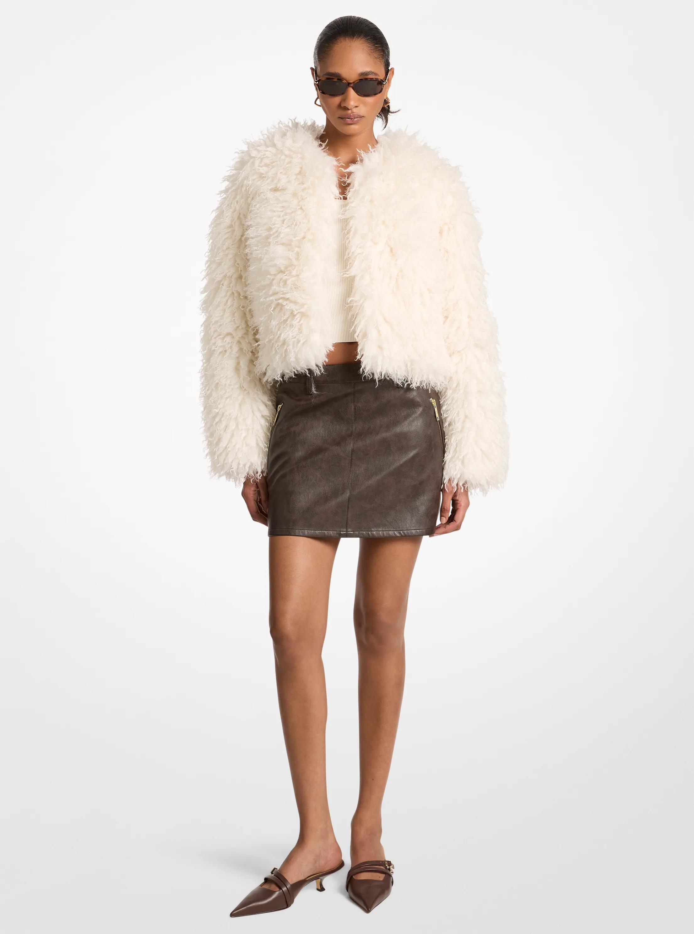 Giacca in shearling sintetico in OSSO | Michael Kors