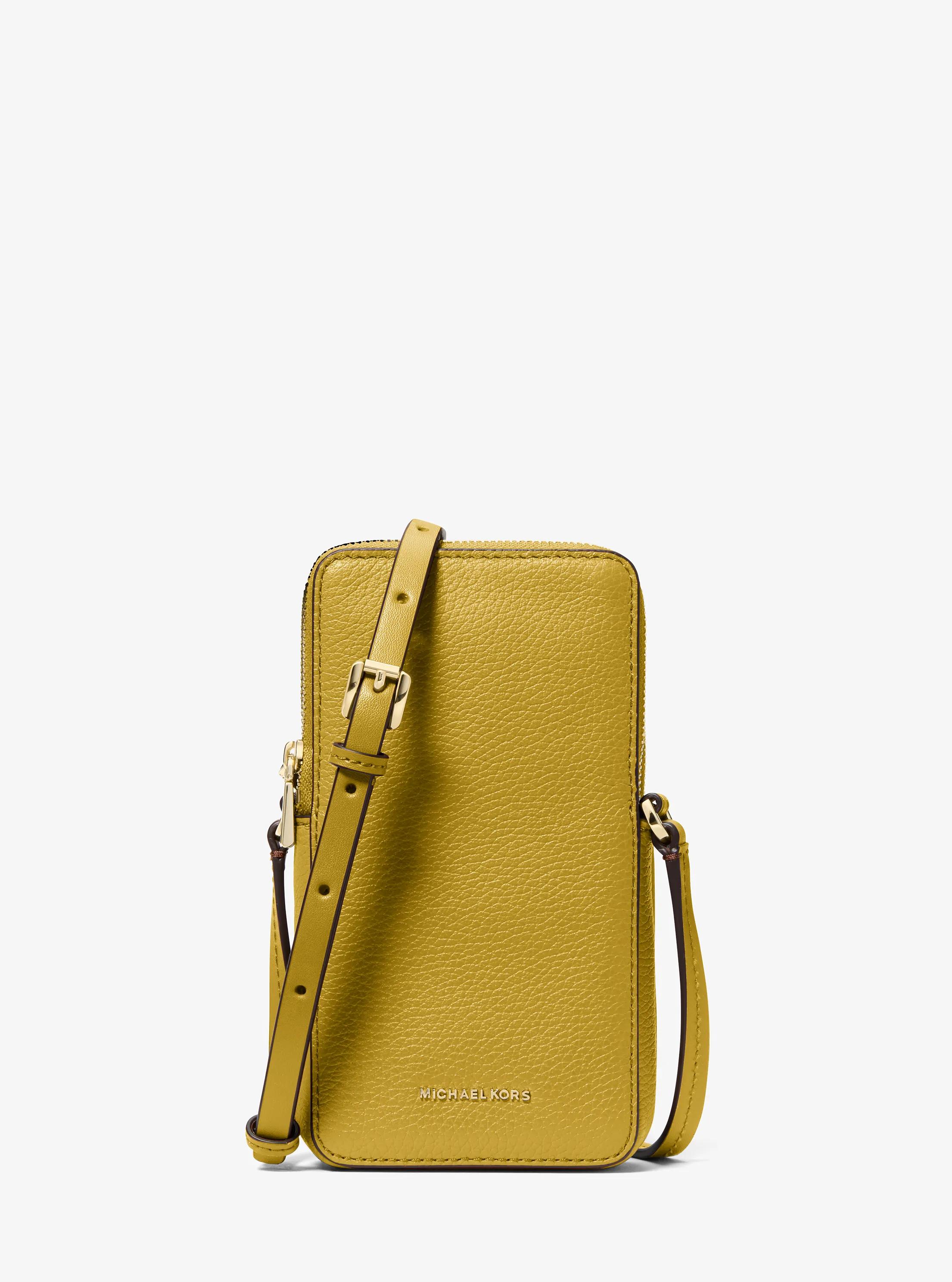 Jet Set Small Pebbled Leather Smartphone Crossbody Bag in CHARTREUSE | Michael Kors