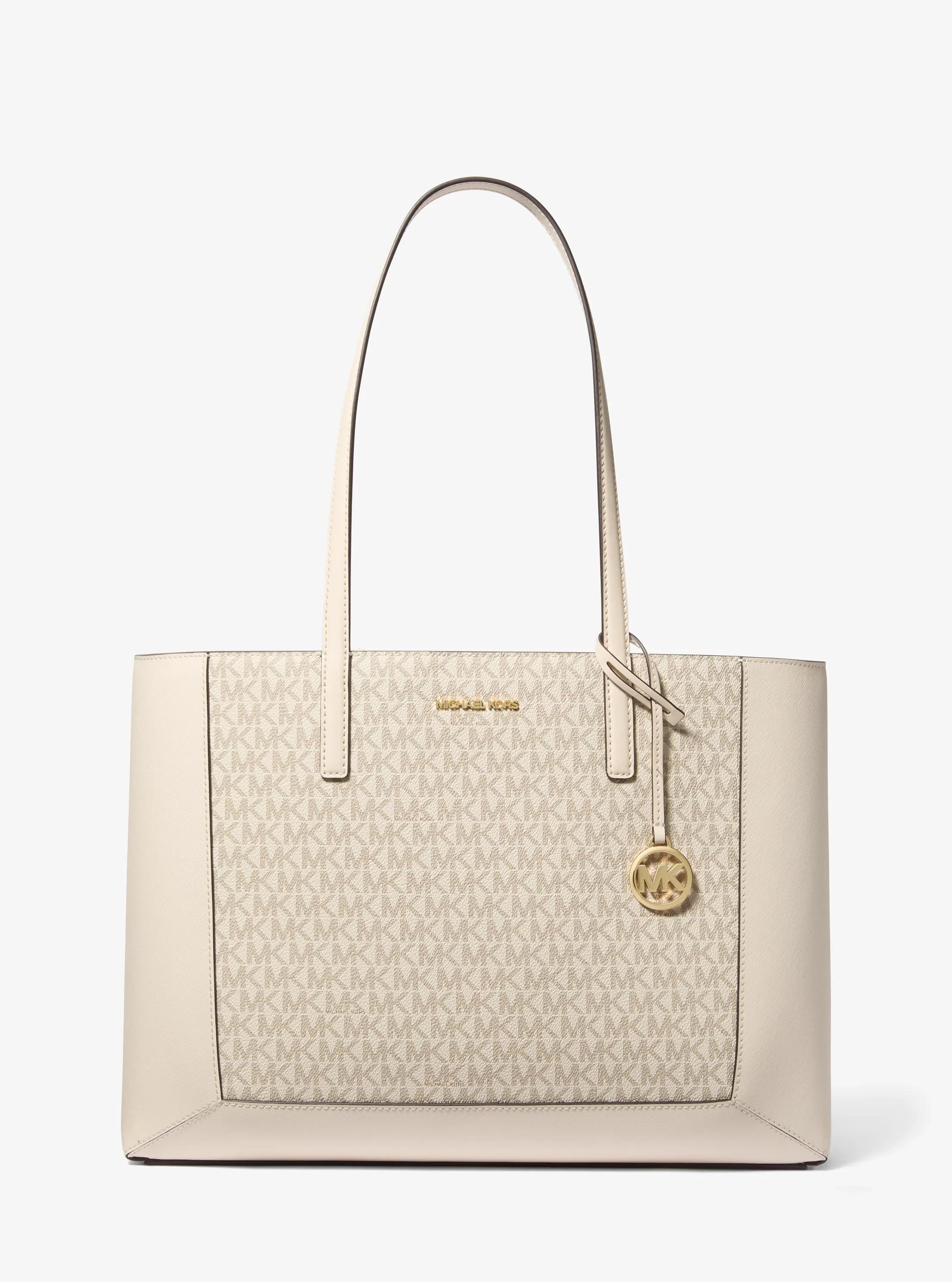 Sallie Large Signature Logo Tote Bag in VAN/CREAM | Michael Kors