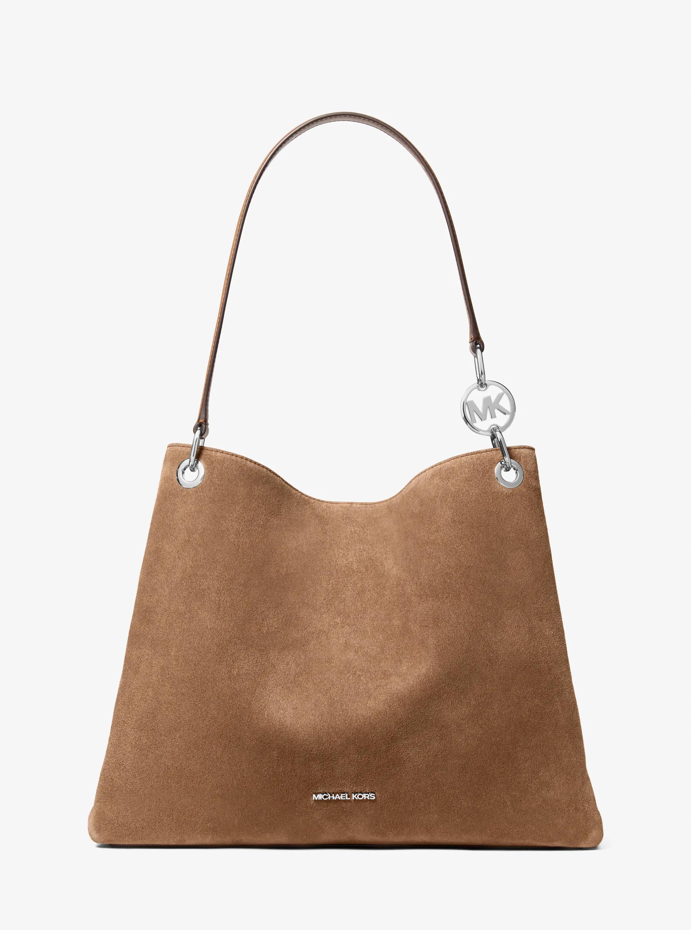 Christina Large Suede Shoulder Bag in MADERA FLOTANTE | Michael Kors
