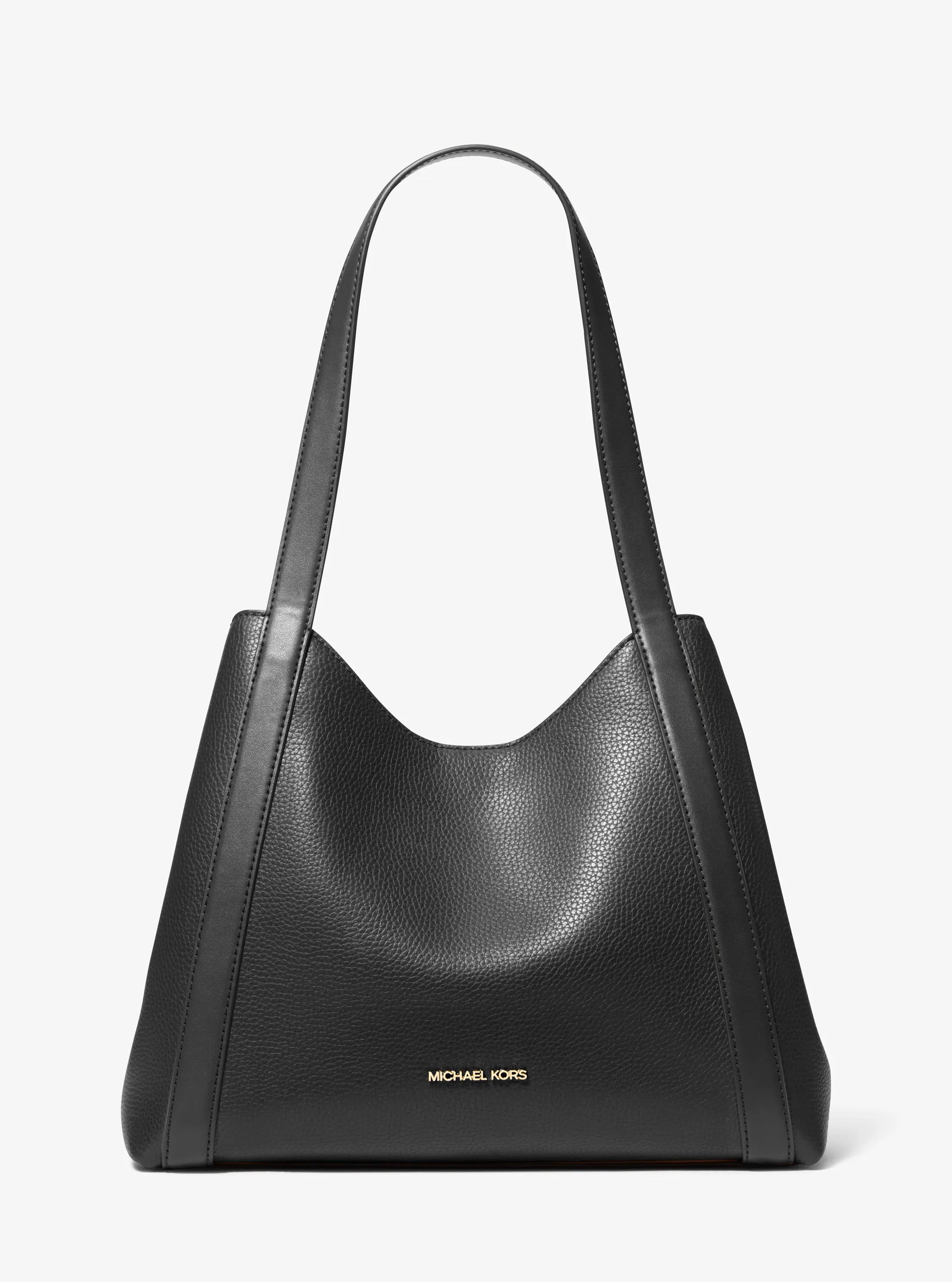 Rosemary Large Pebbled Leather Shoulder Bag in BLACK | Michael Kors