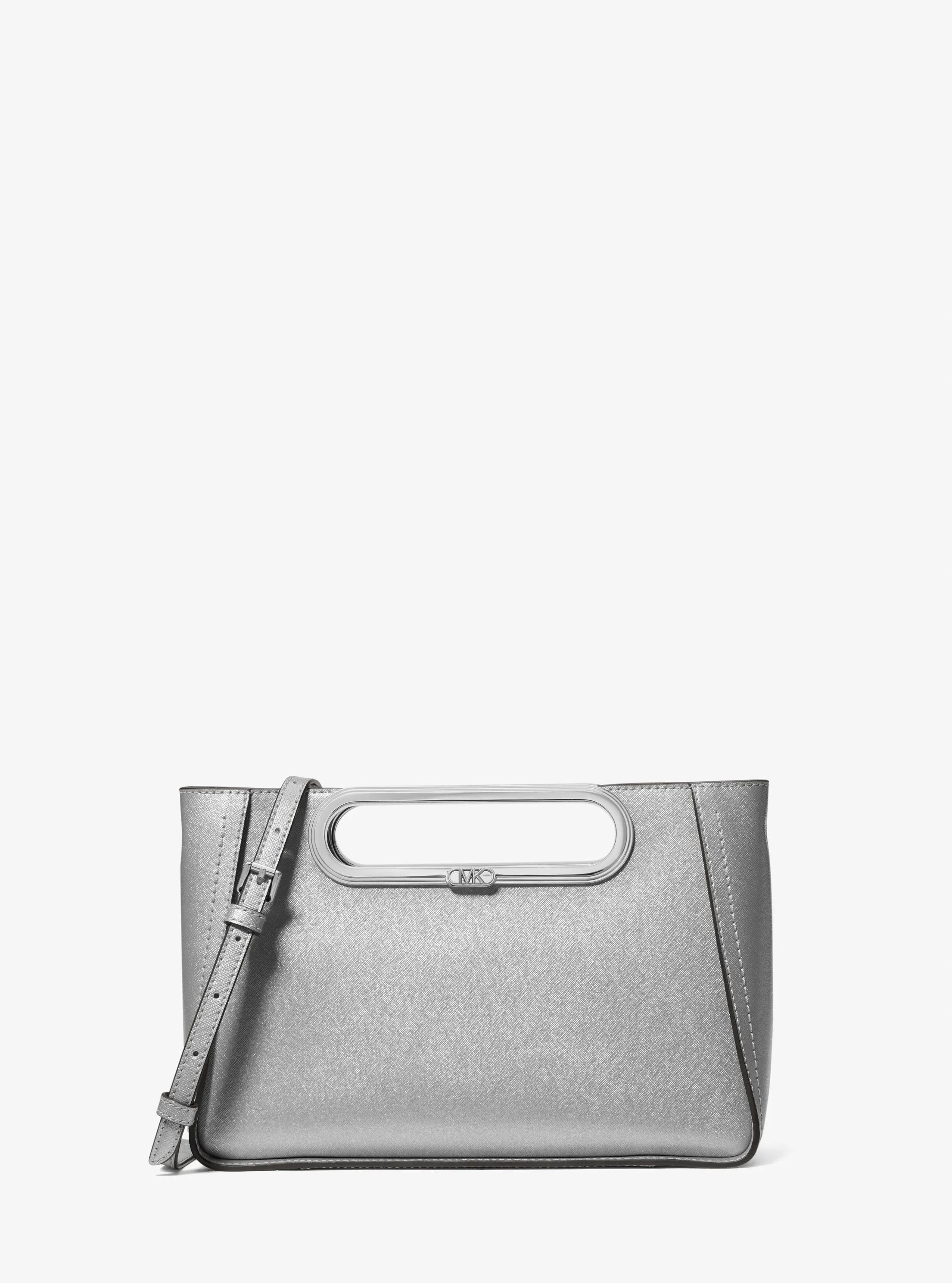 Bandolera Chelsea grande transformable de piel saffiano metalizada